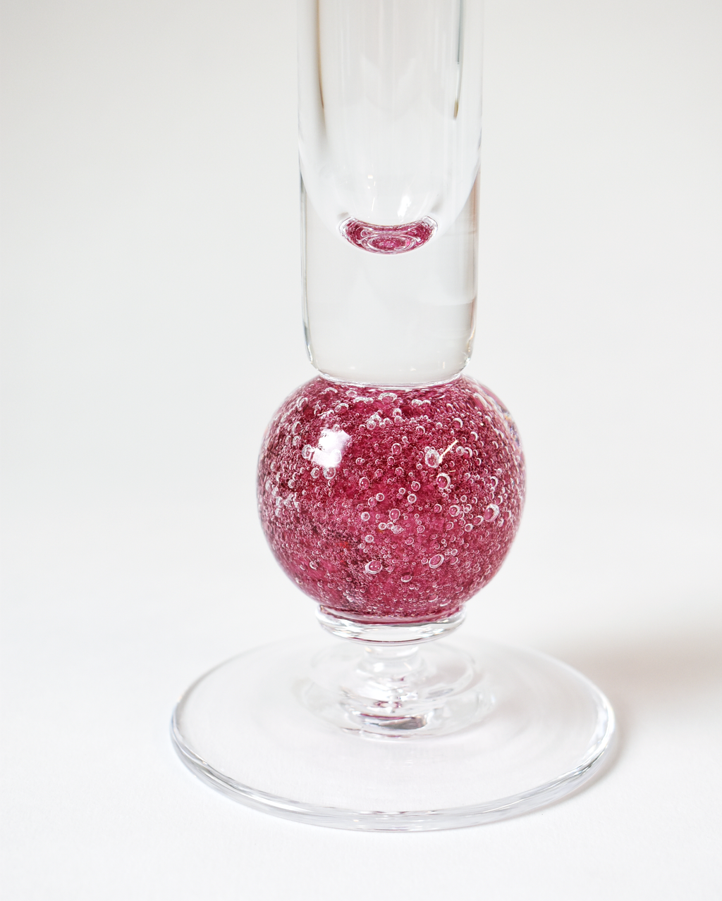 Cranberry Pink Blown Glass 'Stellar Candlestick'