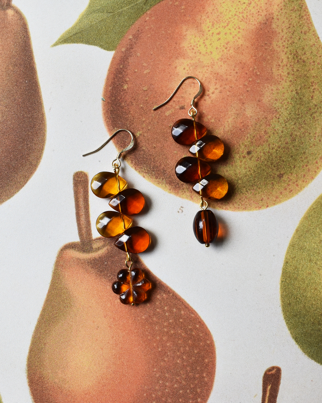 'Golden Brown' Cascade Bead Earrings