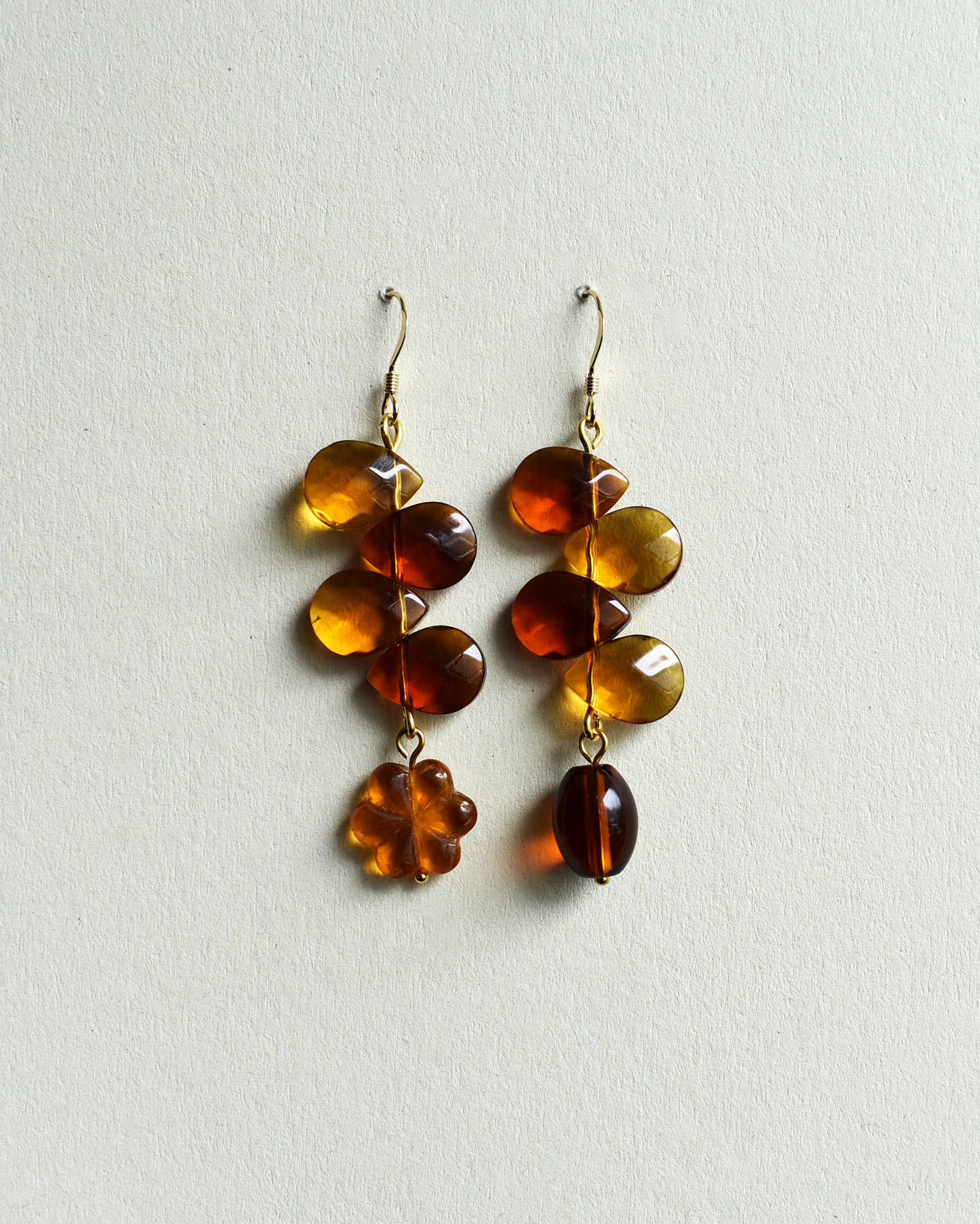 'Golden Brown' Cascade Bead Earrings