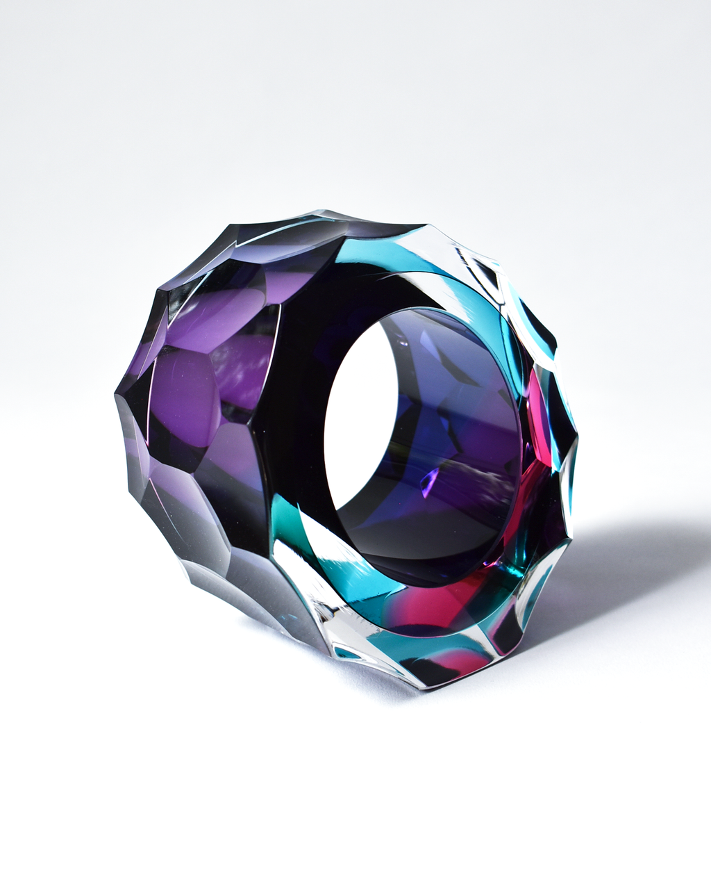 Purple, Pink & Blue 'Deep Cut Slice' Sculpture