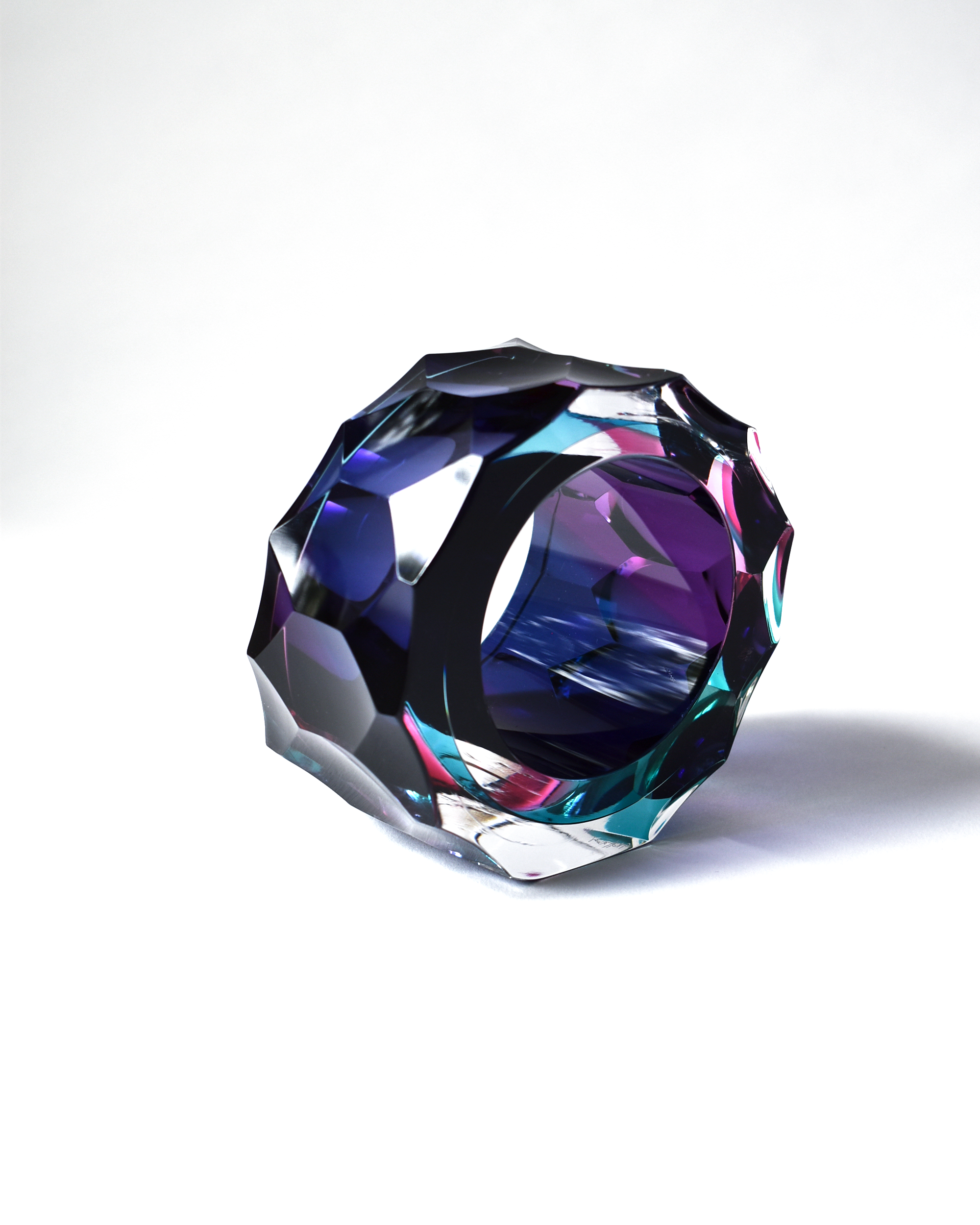 Purple, Pink & Blue 'Deep Cut Slice' Sculpture
