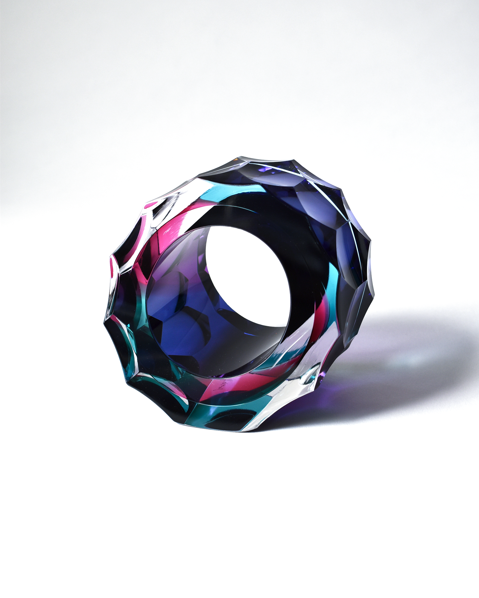Purple, Pink & Blue 'Deep Cut Slice' Sculpture
