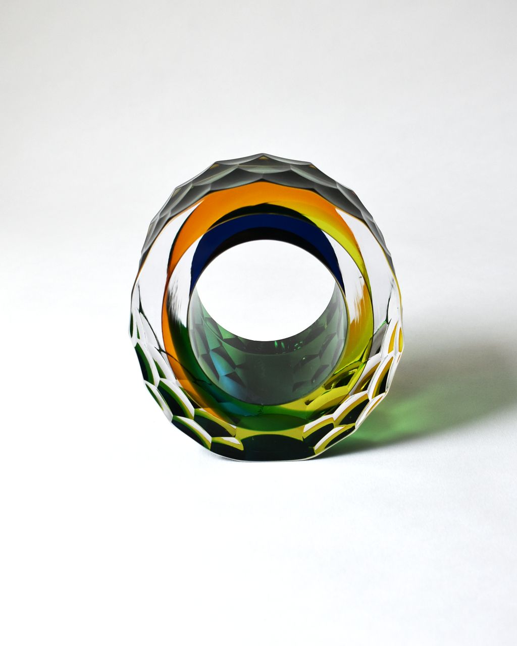 Green, Orange & Blue 'Deep Cut Slice' Sculpture