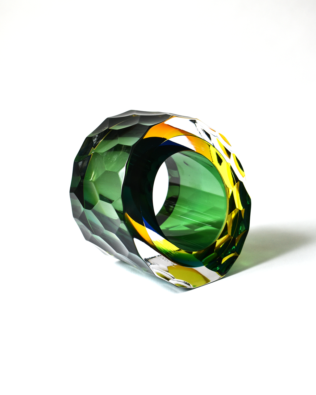 Green, Orange & Blue 'Deep Cut Slice' Sculpture
