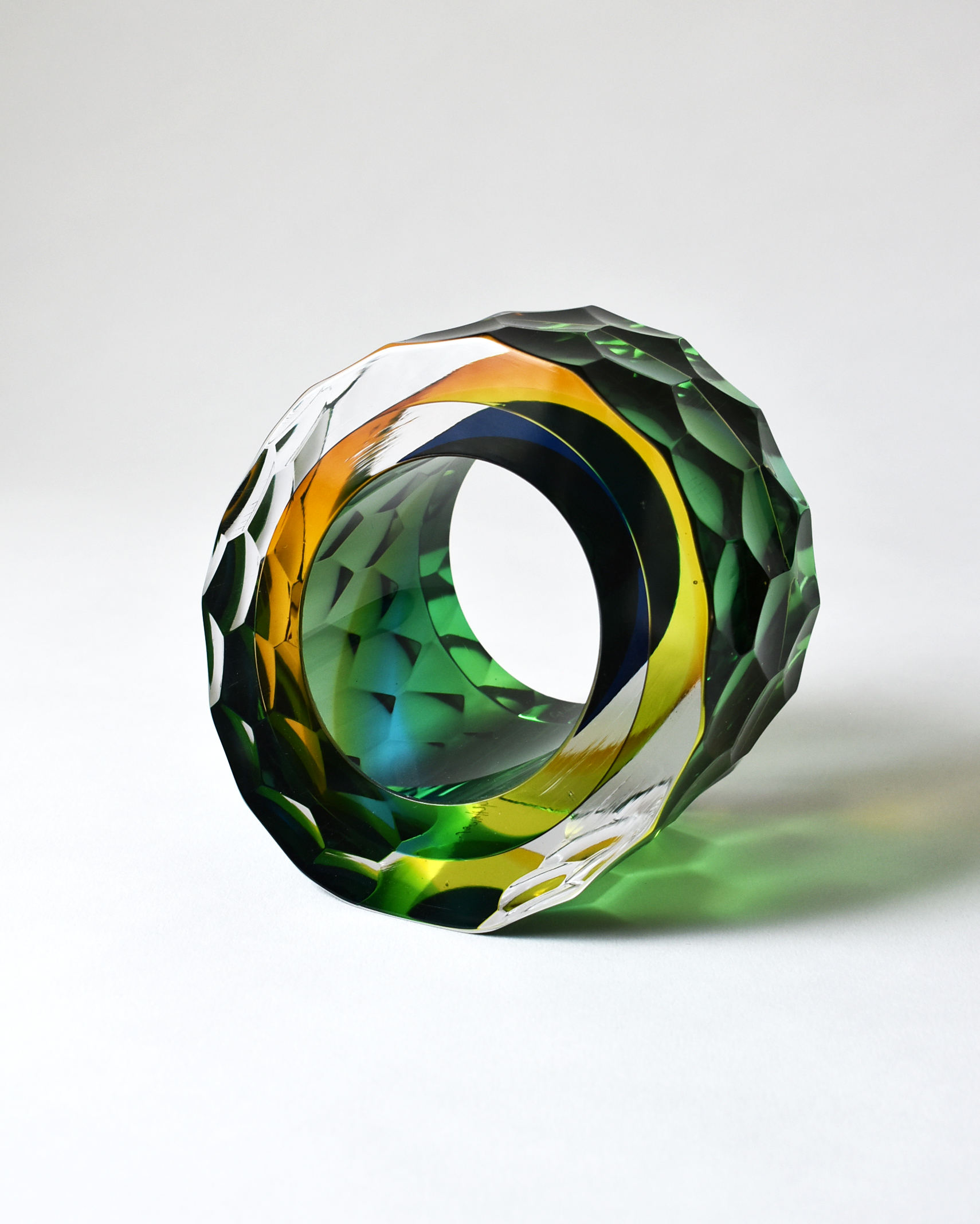 Green, Orange & Blue 'Deep Cut Slice' Sculpture