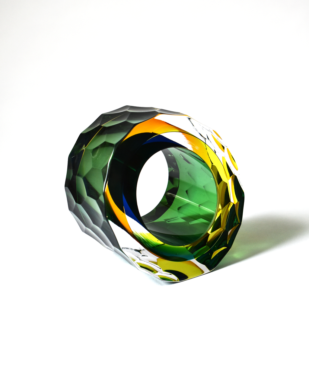 Green, Orange & Blue 'Deep Cut Slice' Sculpture