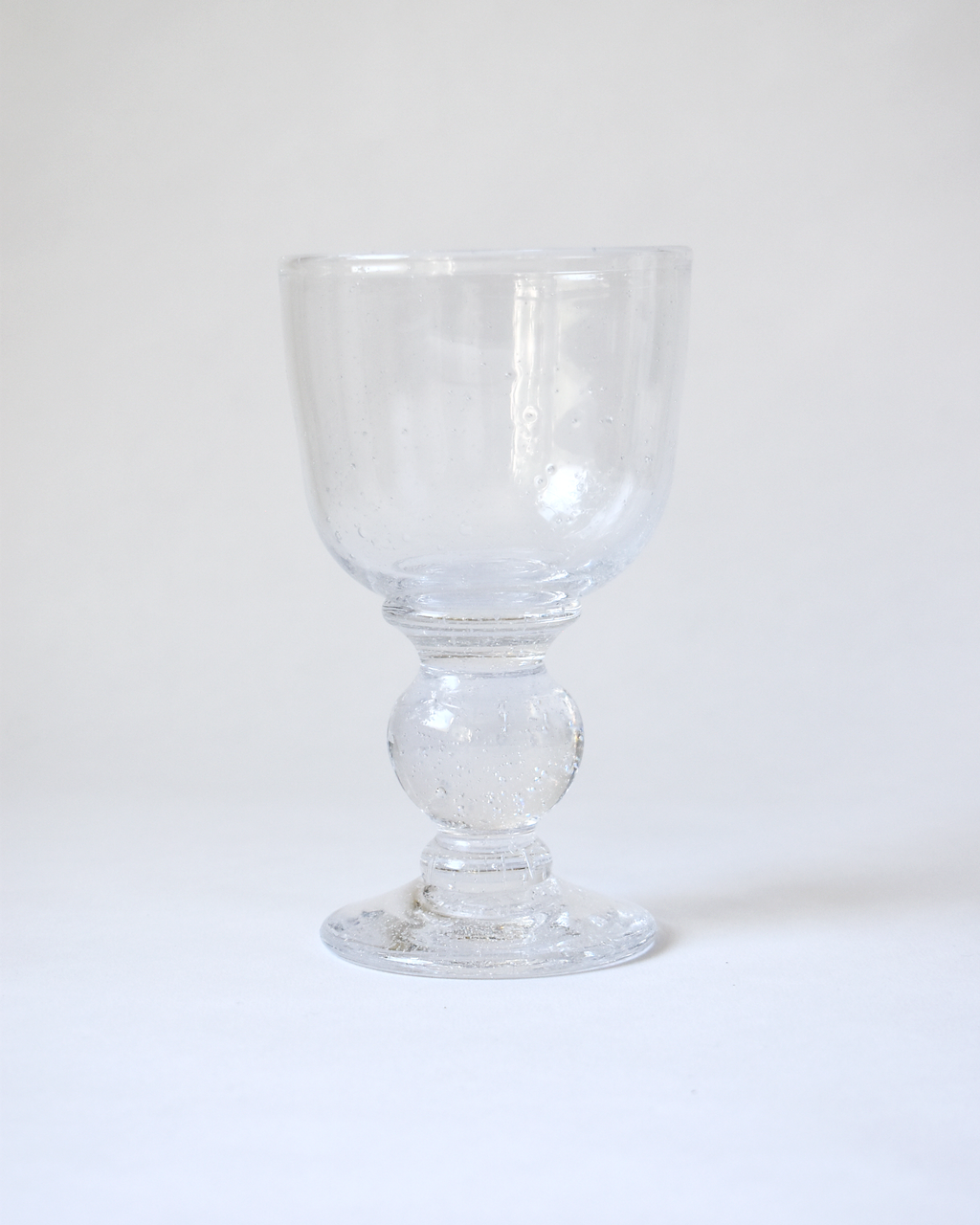 Mouthblown Clear Seedy 'Heritage' Glass Goblet