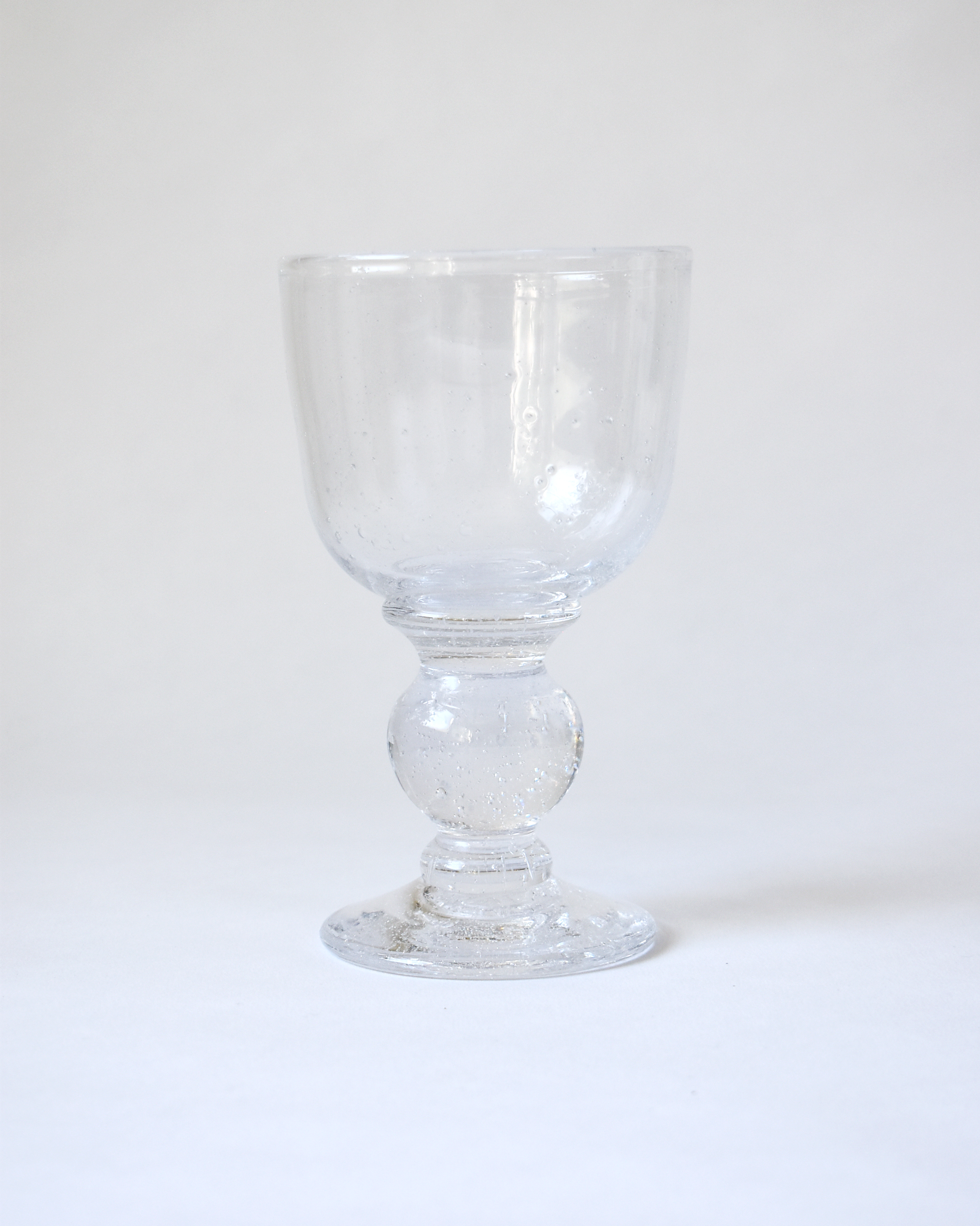 Mouthblown Clear Seedy 'Heritage' Glass Goblet