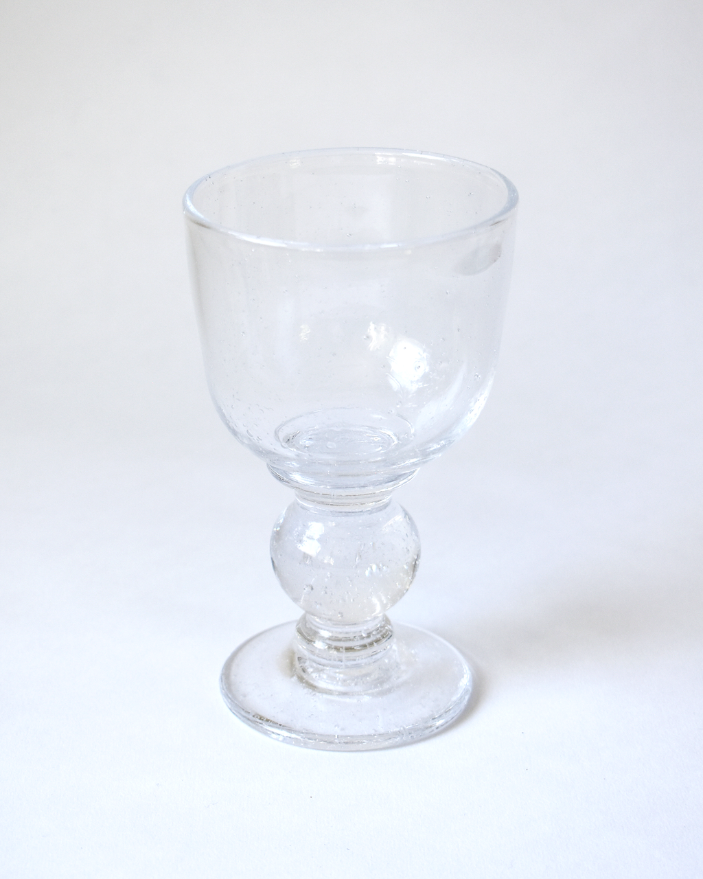 Mouthblown Clear Seedy 'Heritage' Glass Goblet