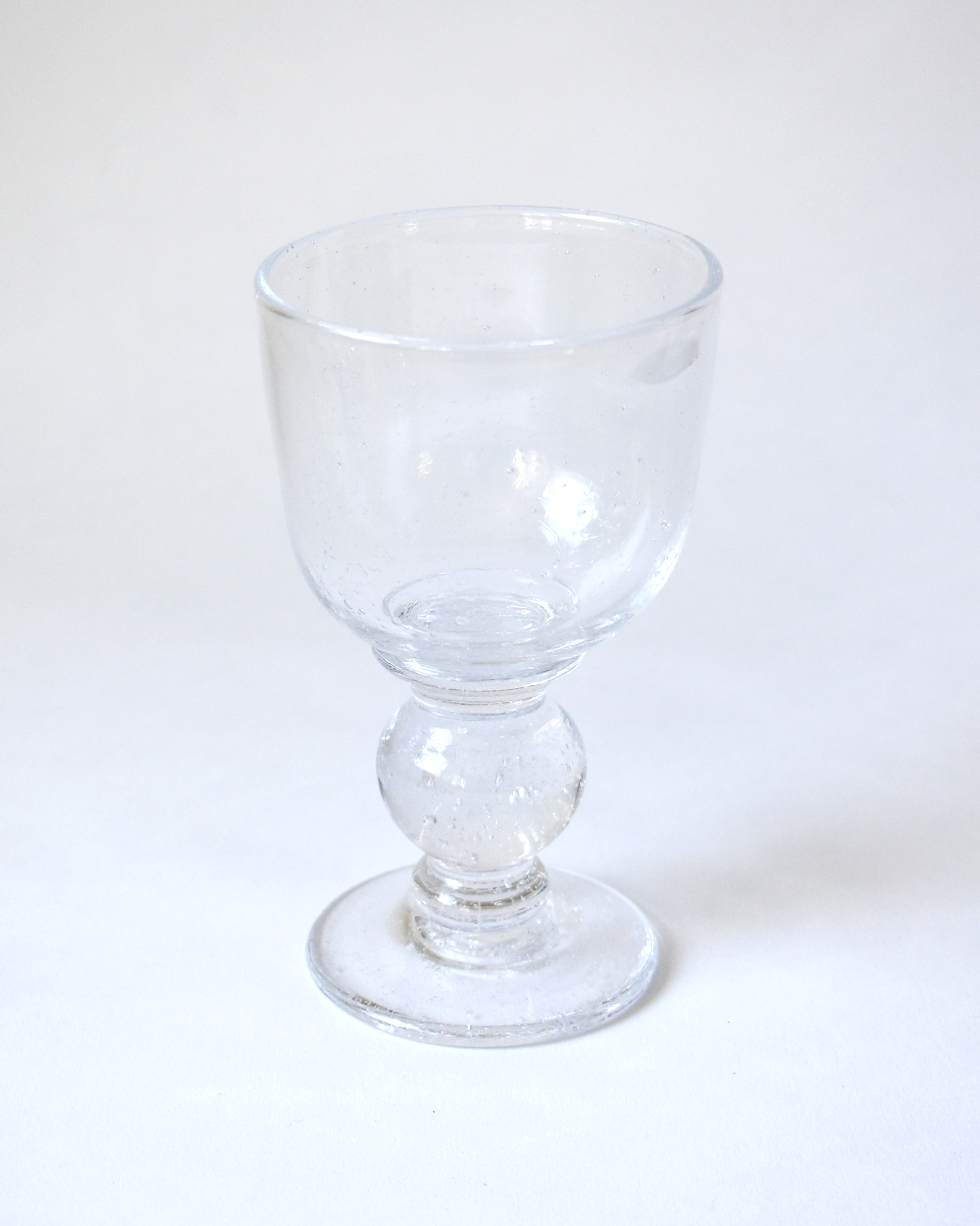 Mouthblown Clear Seedy 'Heritage' Glass Goblet