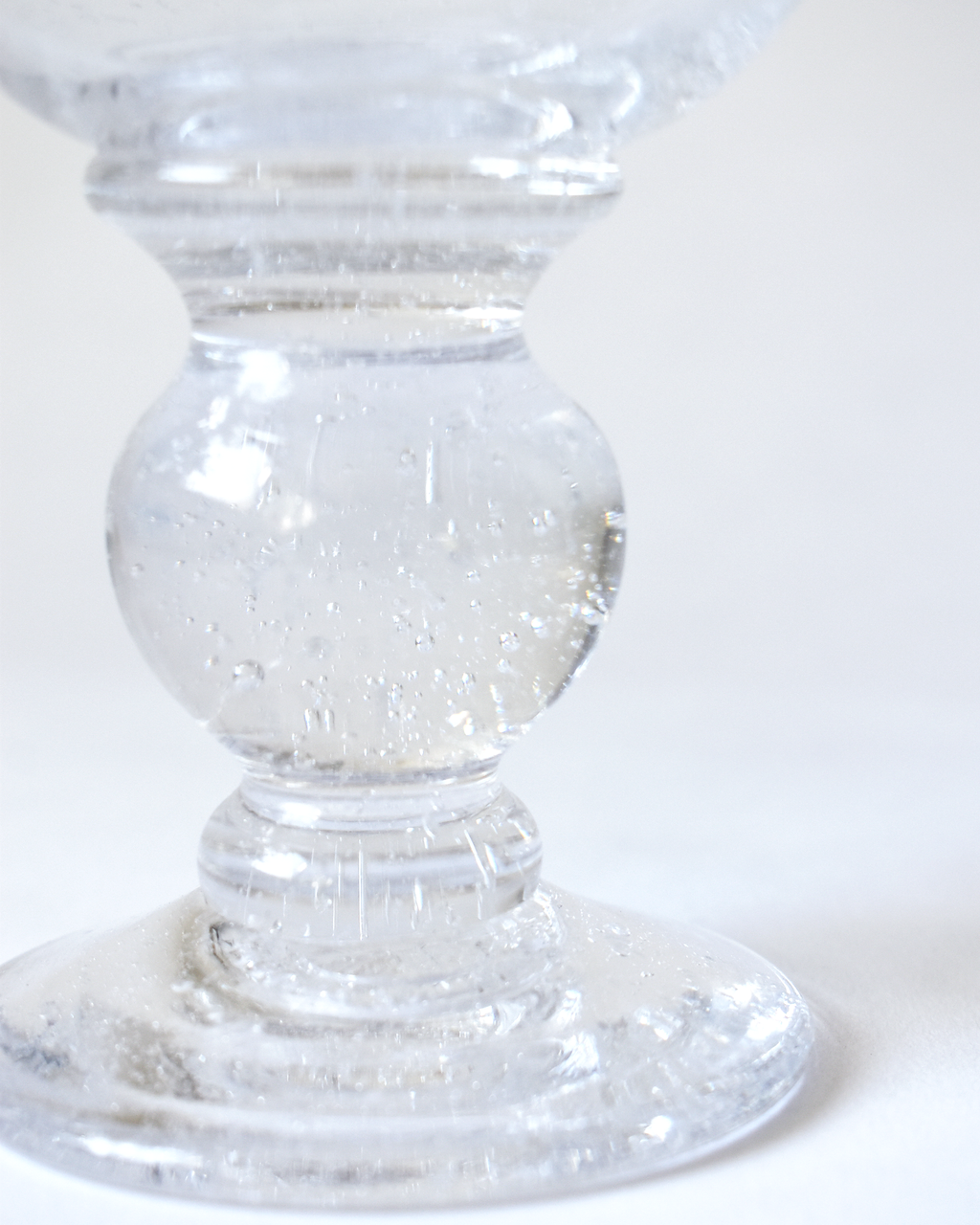 Mouthblown Clear Seedy 'Heritage' Glass Goblet