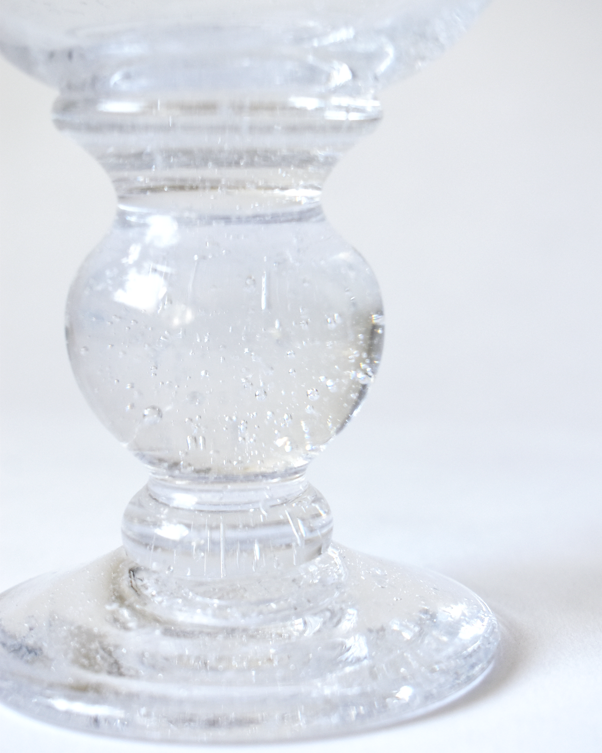 Mouthblown Clear Seedy 'Heritage' Glass Goblet