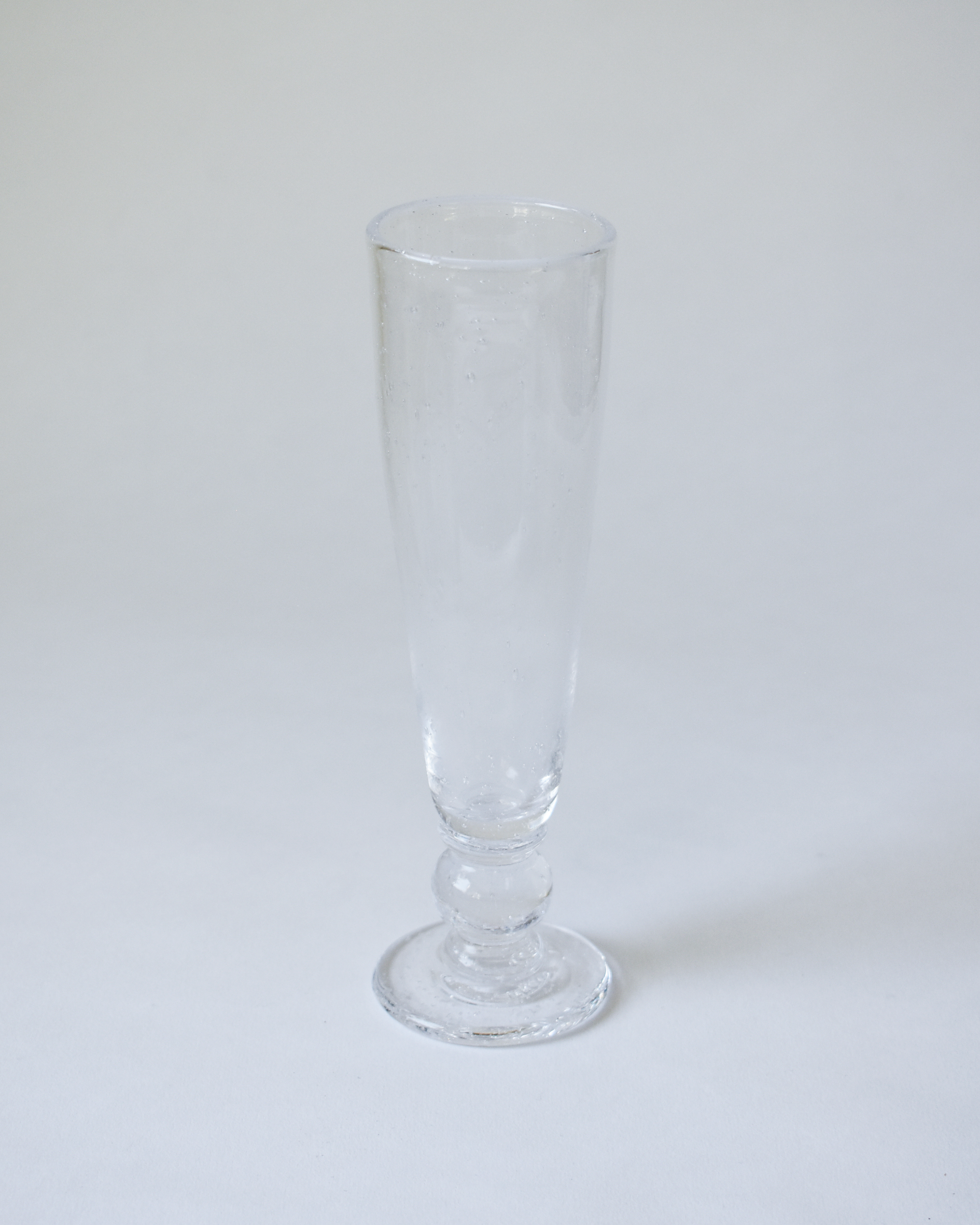 Mouthblown Clear Seedy 'Heritage' Champagne Glass