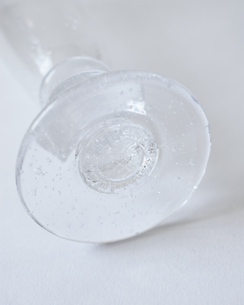Mouthblown Clear Seedy 'Heritage' Champagne Glass