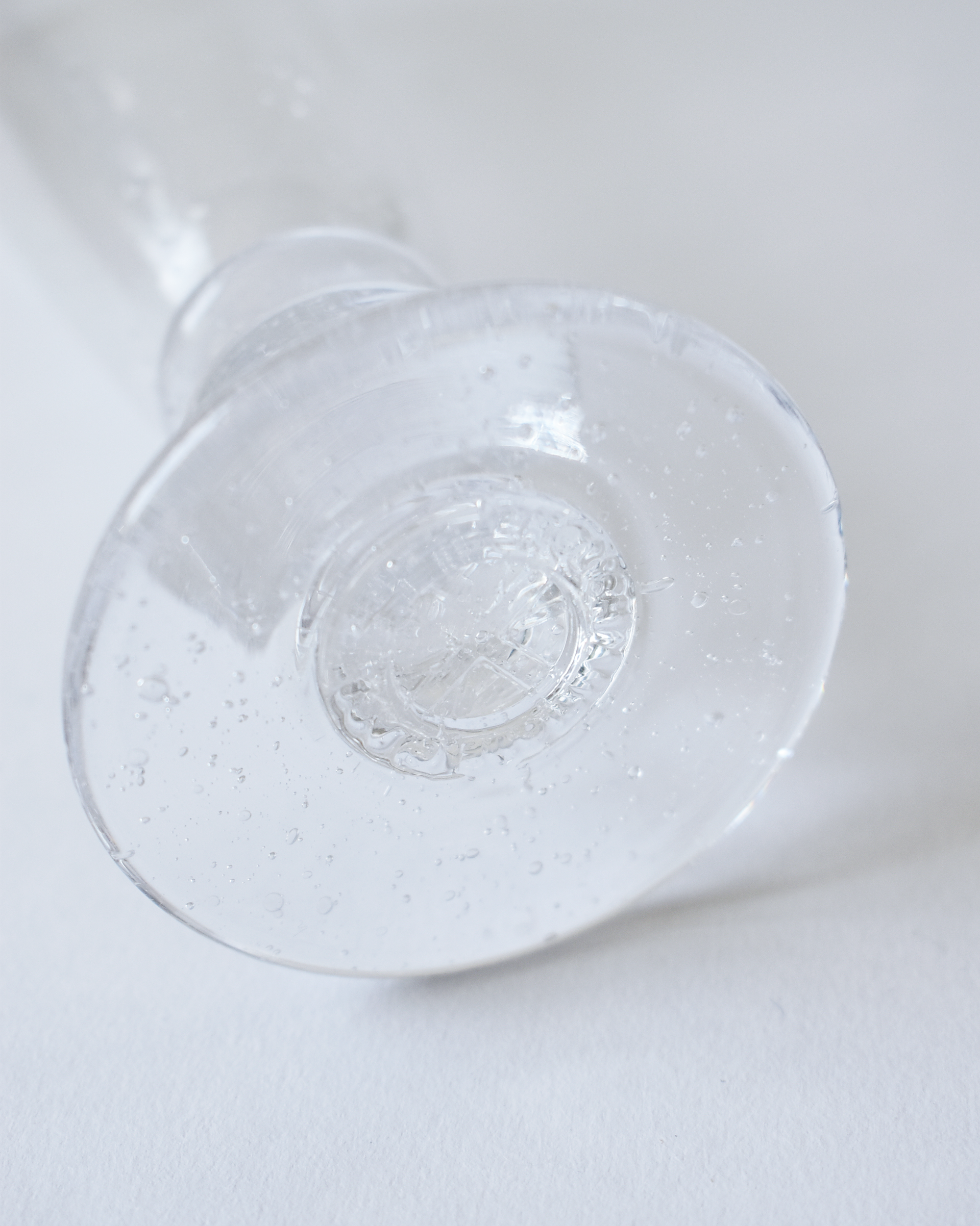 Mouthblown Clear Seedy 'Heritage' Champagne Glass