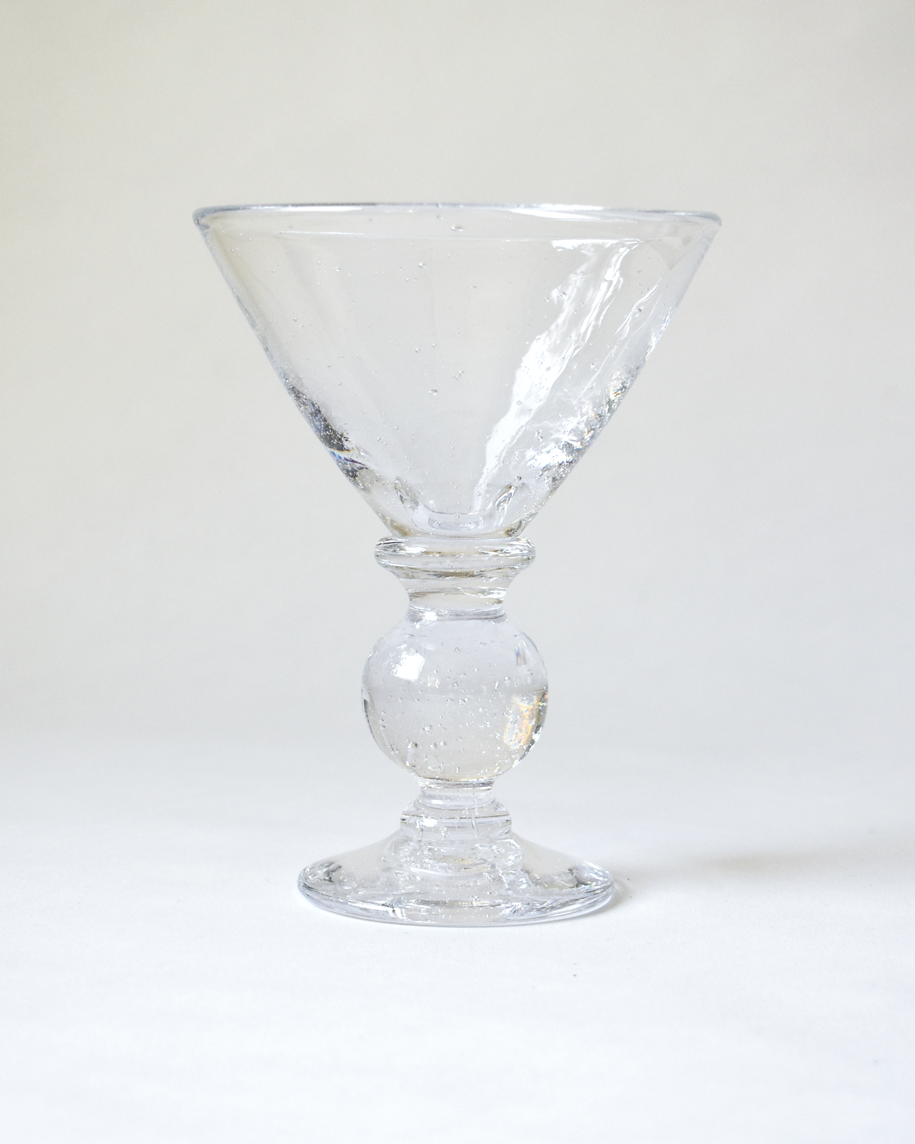 Mouthblown Clear Seedy 'Heritage' Cocktail Glass