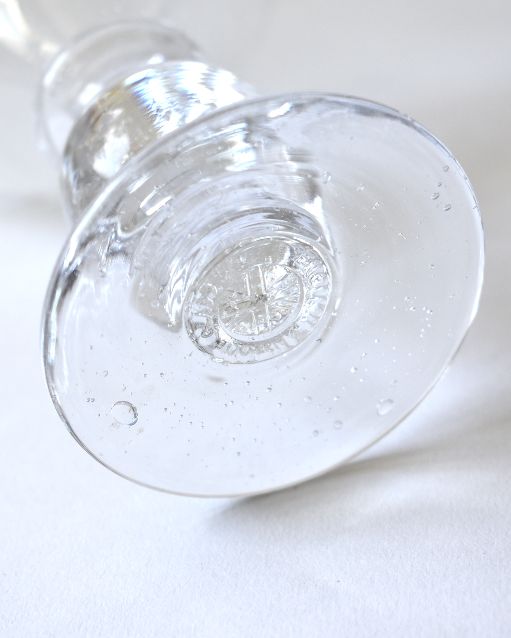Mouthblown Clear Seedy 'Heritage' Glass Goblet