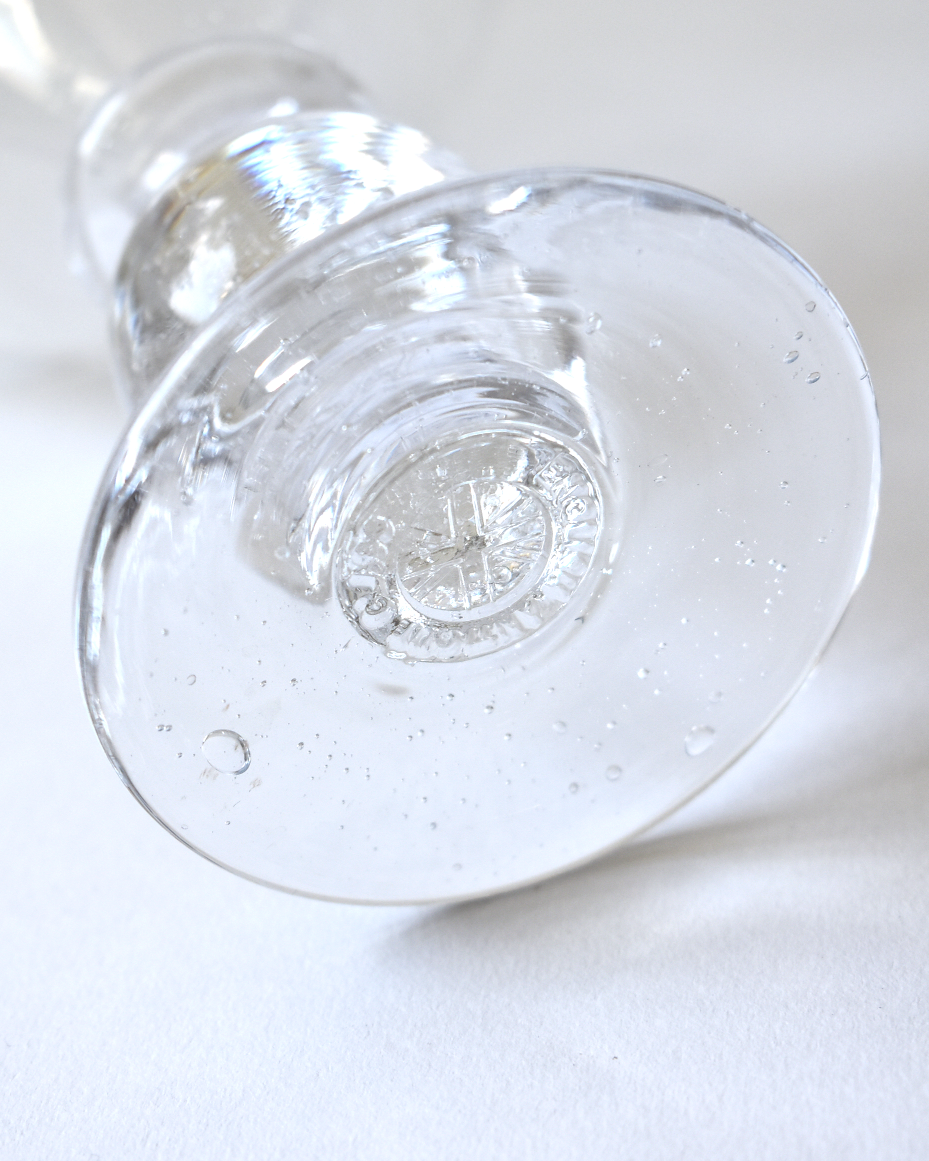 Mouthblown Clear Seedy 'Heritage' Glass Goblet