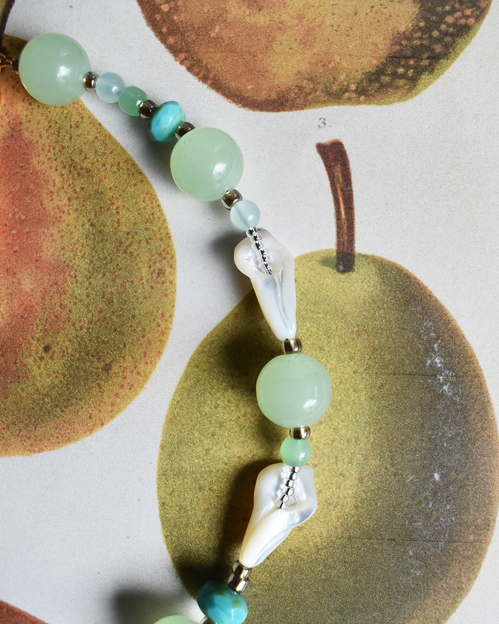 'Woodland Owl' Mother of Pearl Bead Necklace