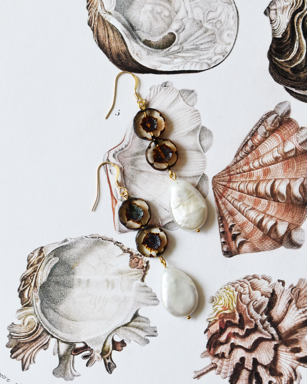 Freshwater Pearl 'Mottled Bloom' Earrings
