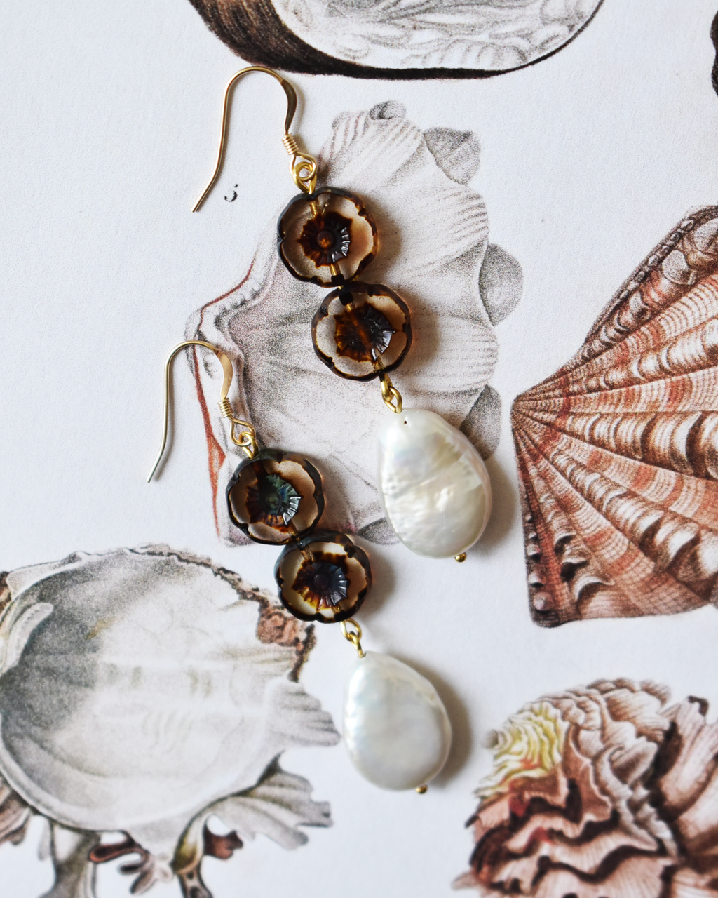 Freshwater Pearl 'Mottled Bloom' Earrings