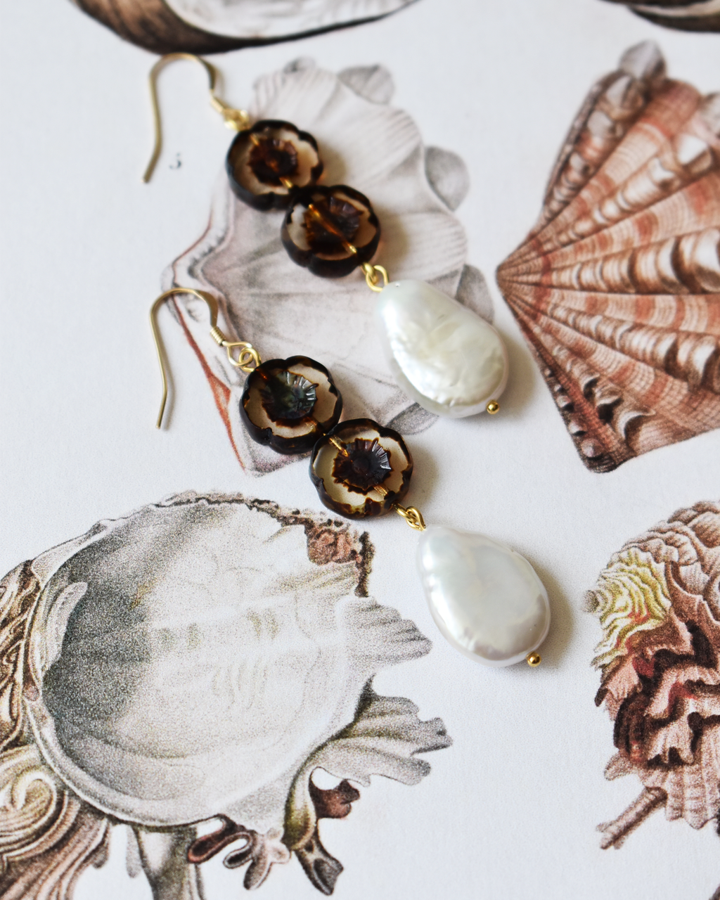 Freshwater Pearl 'Mottled Bloom' Earrings