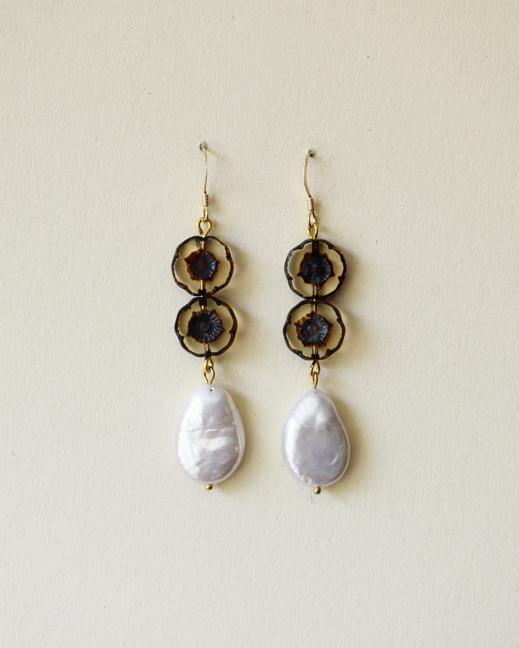 Freshwater Pearl 'Mottled Bloom' Earrings