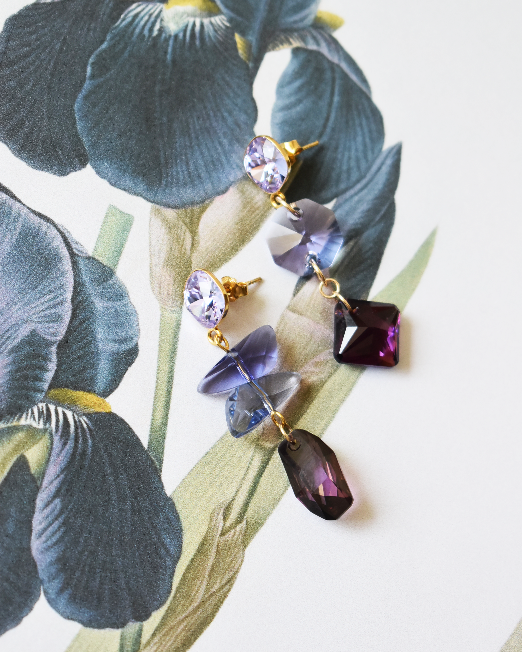 'Amethyst Glow' Crystal Stud Earrings