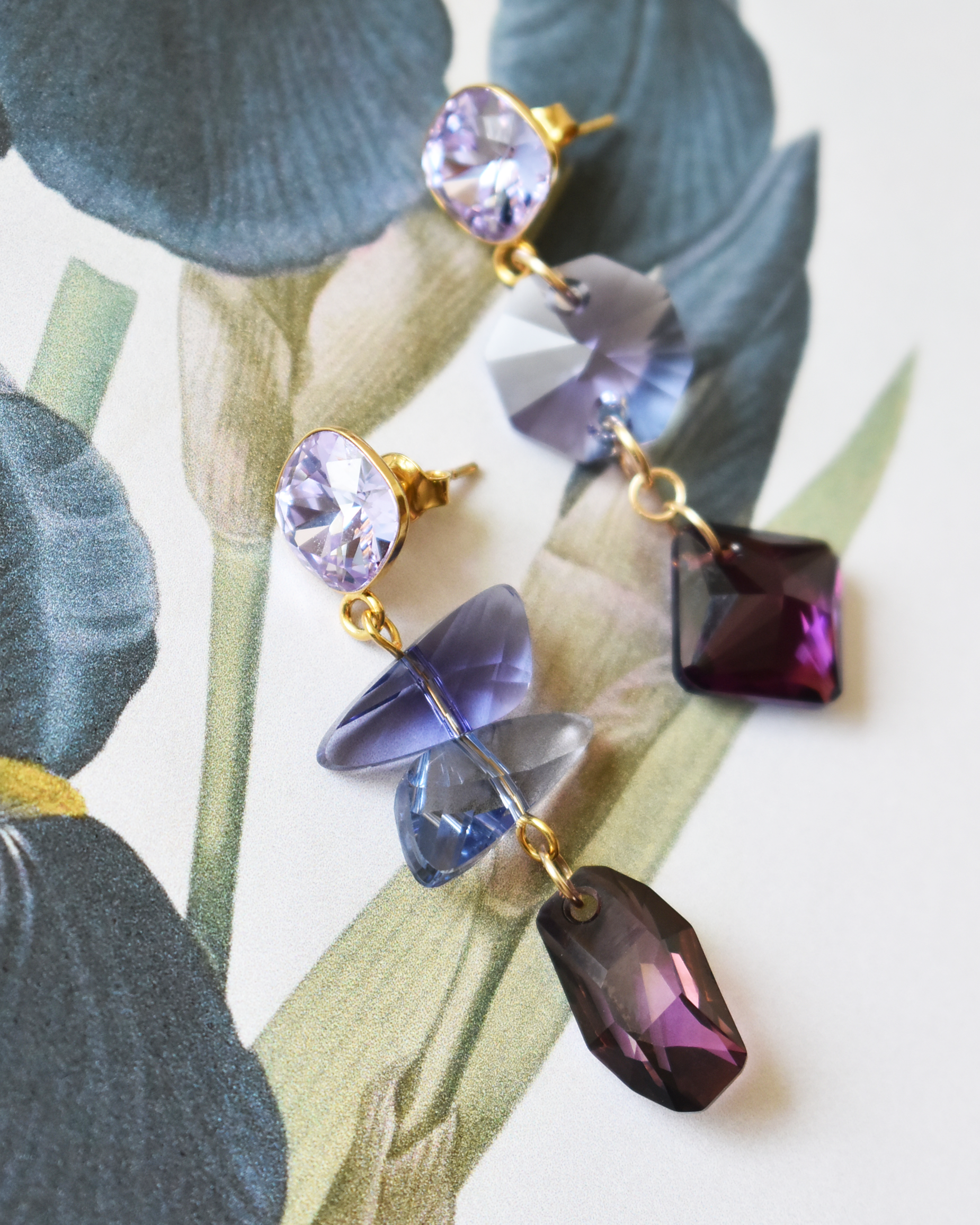 'Amethyst Glow' Crystal Stud Earrings
