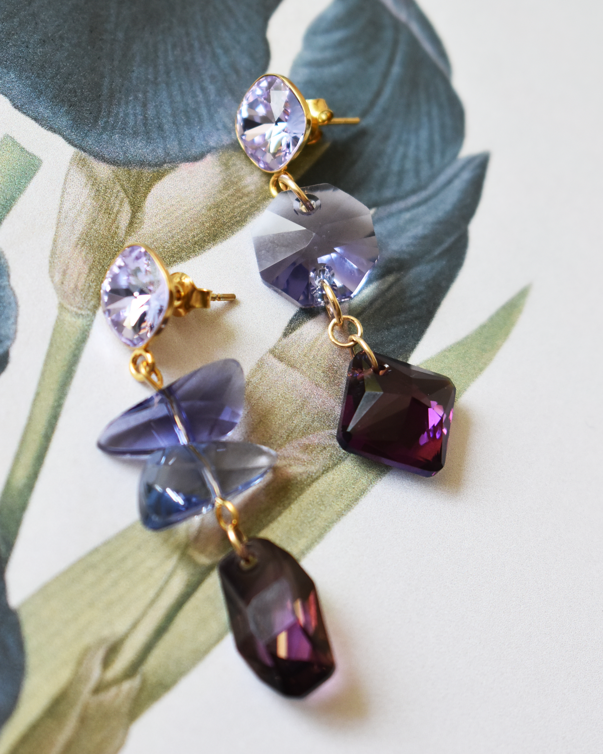 'Amethyst Glow' Crystal Stud Earrings