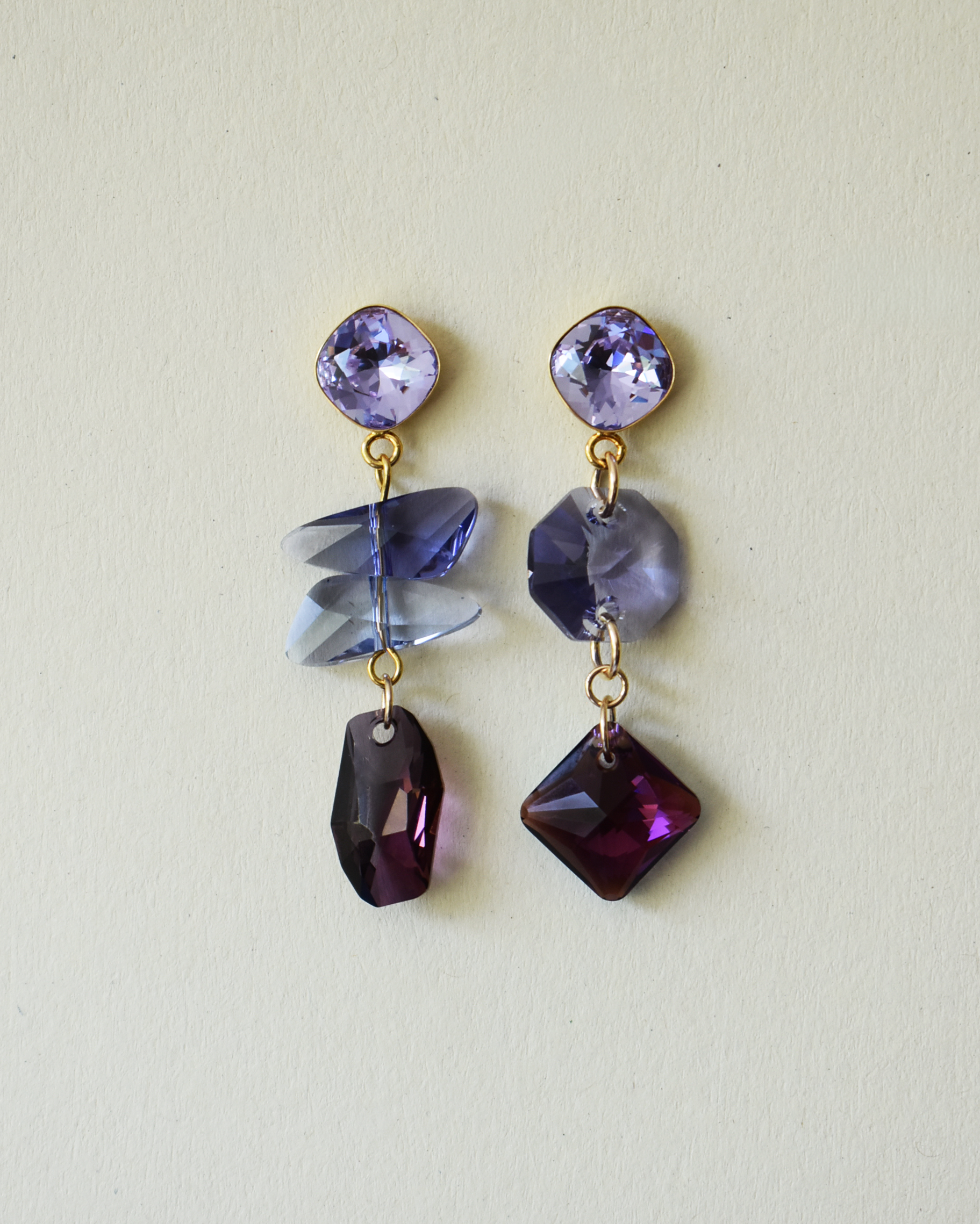 'Amethyst Glow' Crystal Stud Earrings