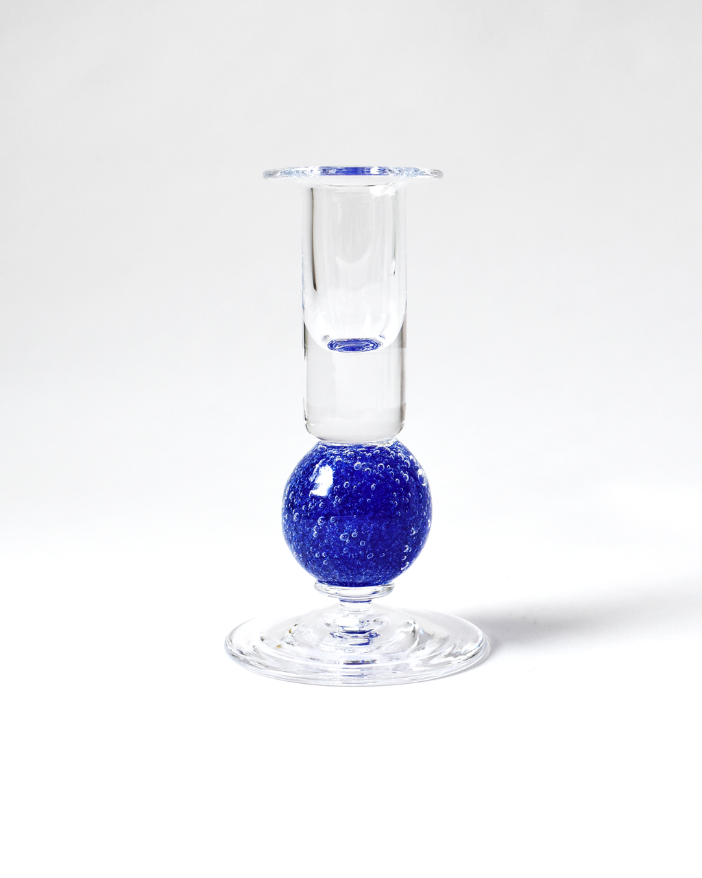 Cobalt Blue Blown Glass 'Stellar' Candlestick