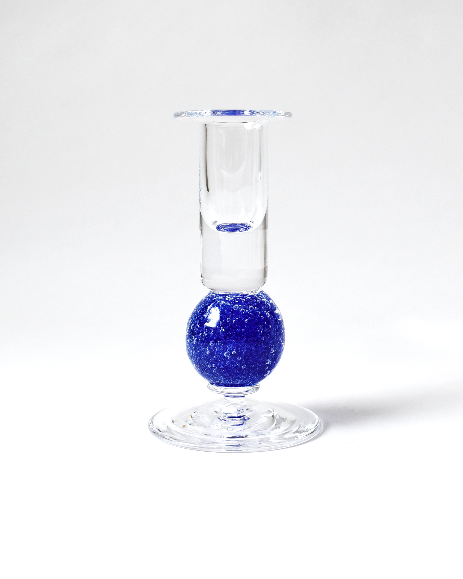 Cobalt Blue Blown Glass 'Stellar' Candlestick