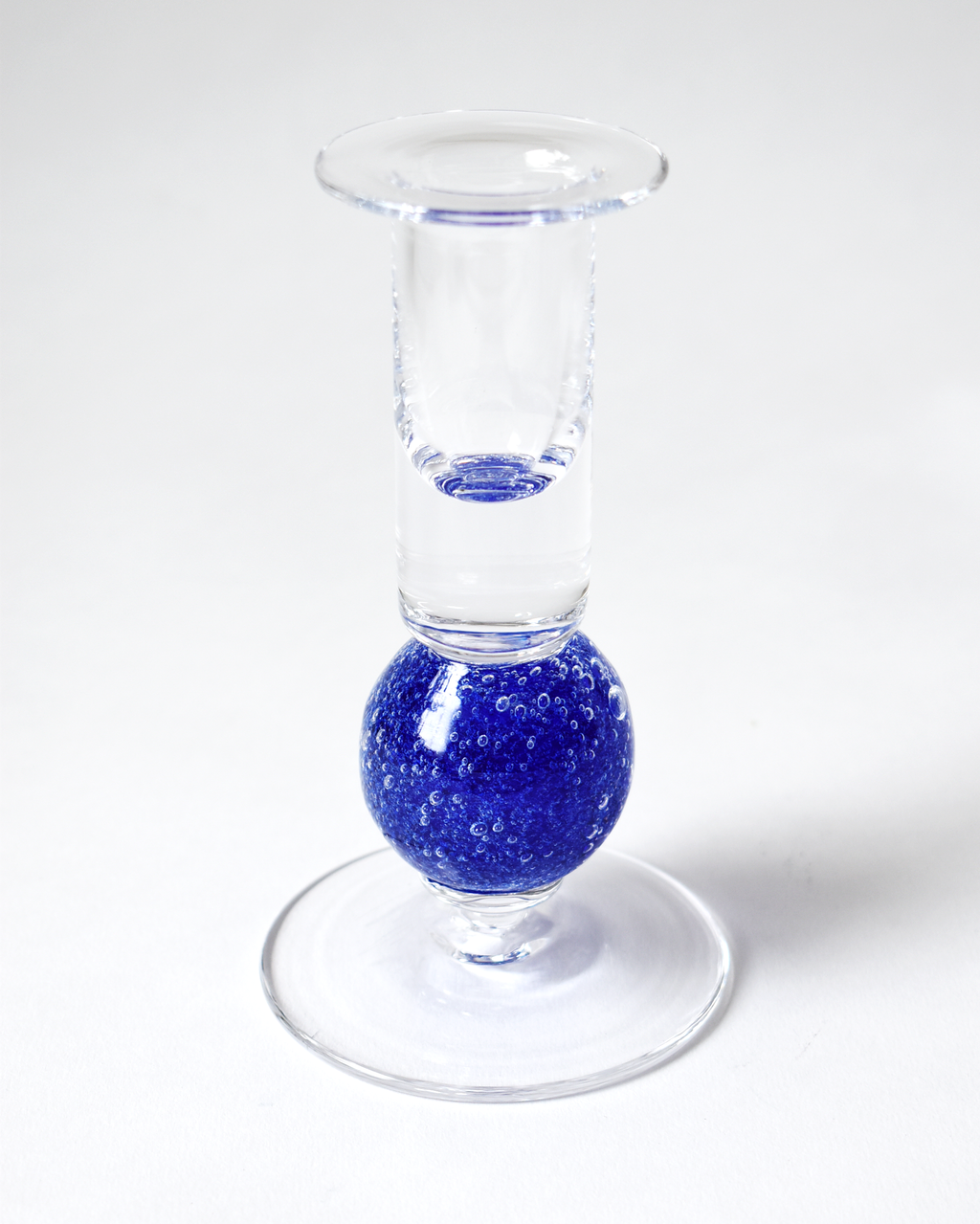 Cobalt Blue Blown Glass 'Stellar' Candlestick