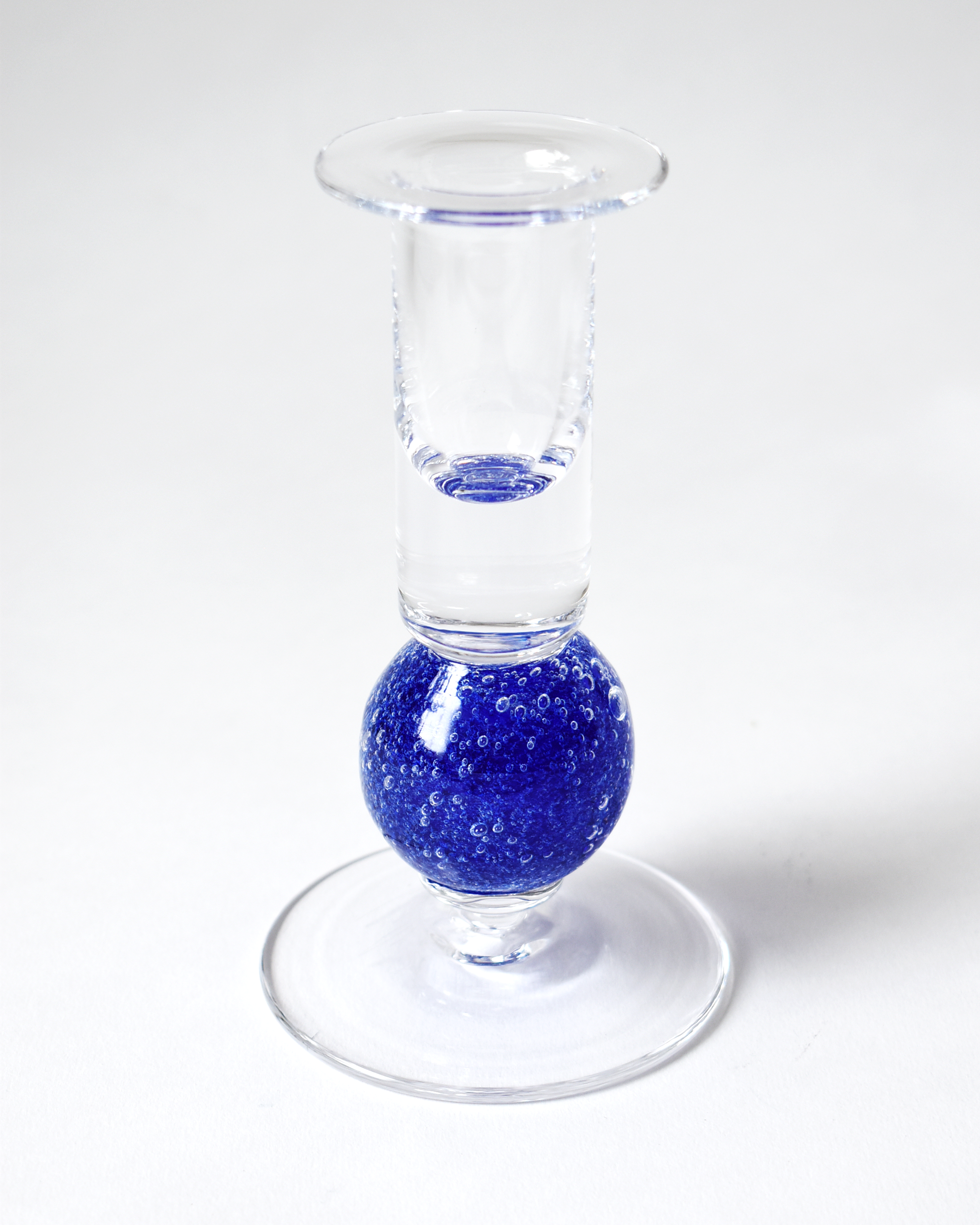 Cobalt Blue Blown Glass 'Stellar' Candlestick