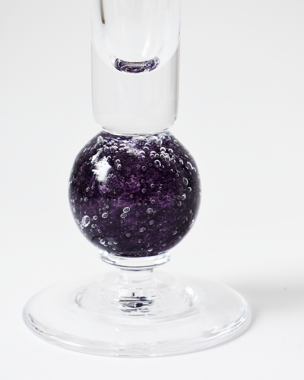 Deep Purple Blown Glass 'Stellar' Candlestick