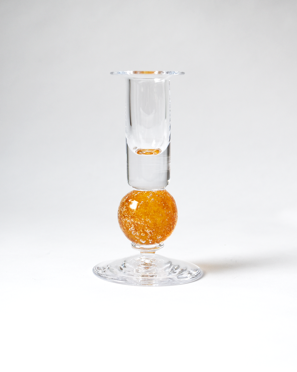 Warm Honey Blown Glass 'Stellar' Candlestick