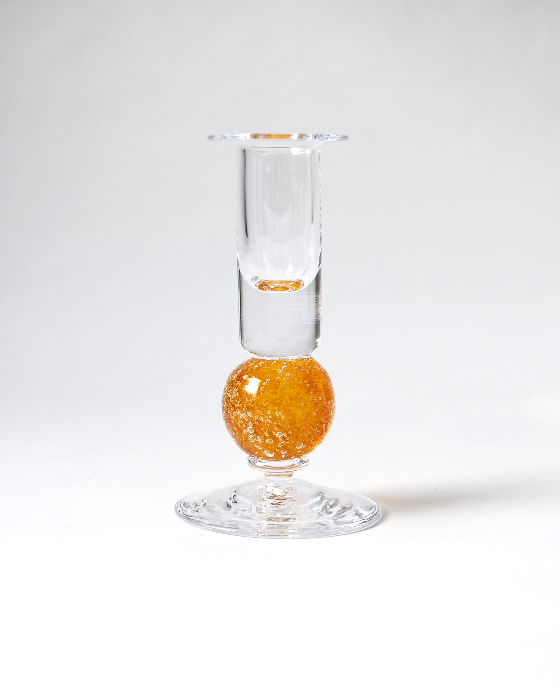 Warm Honey Blown Glass 'Stellar' Candlestick