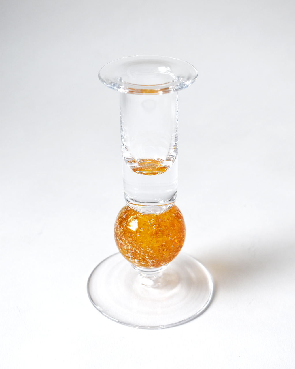 Warm Honey Blown Glass 'Stellar' Candlestick