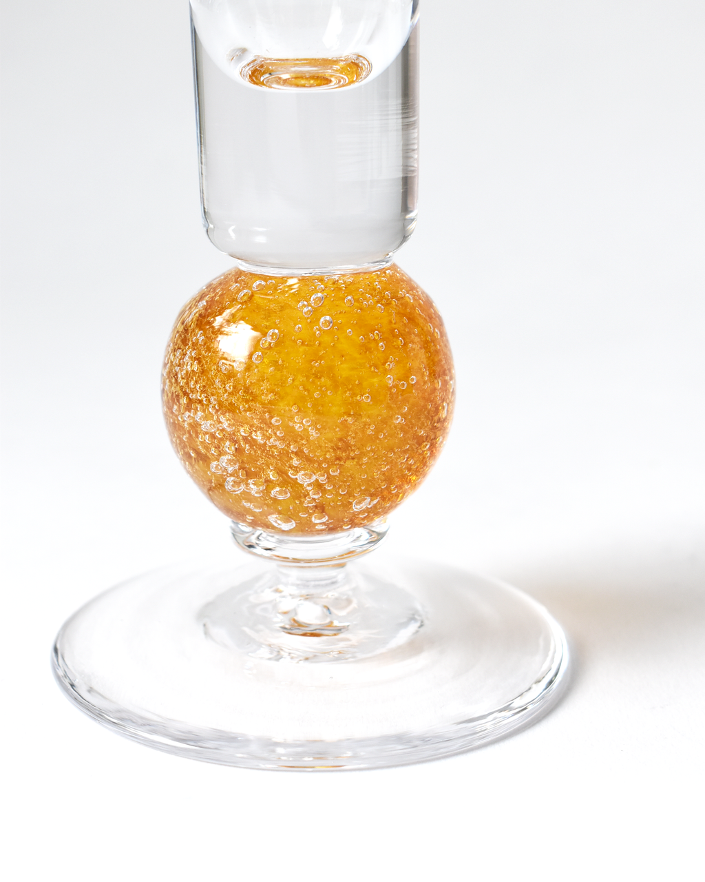 Warm Honey Blown Glass 'Stellar' Candlestick