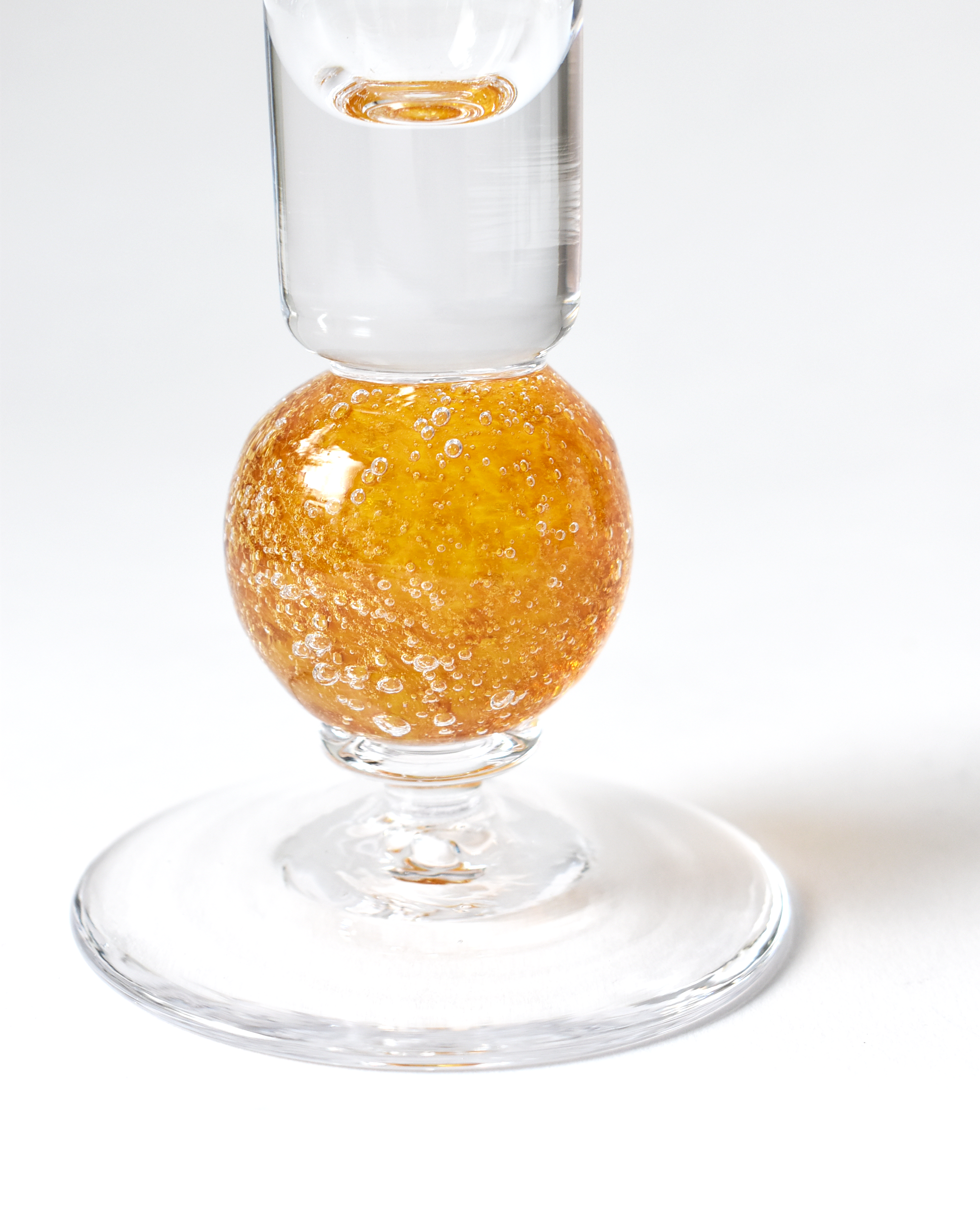 Warm Honey Blown Glass 'Stellar' Candlestick