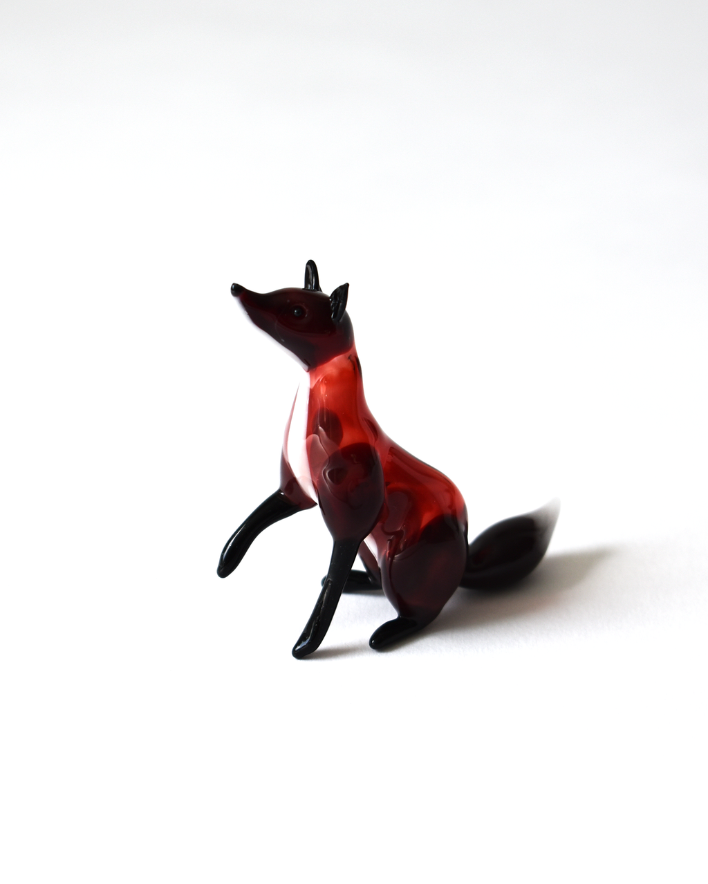 'Little Sitting Fox' Glass Sculpture