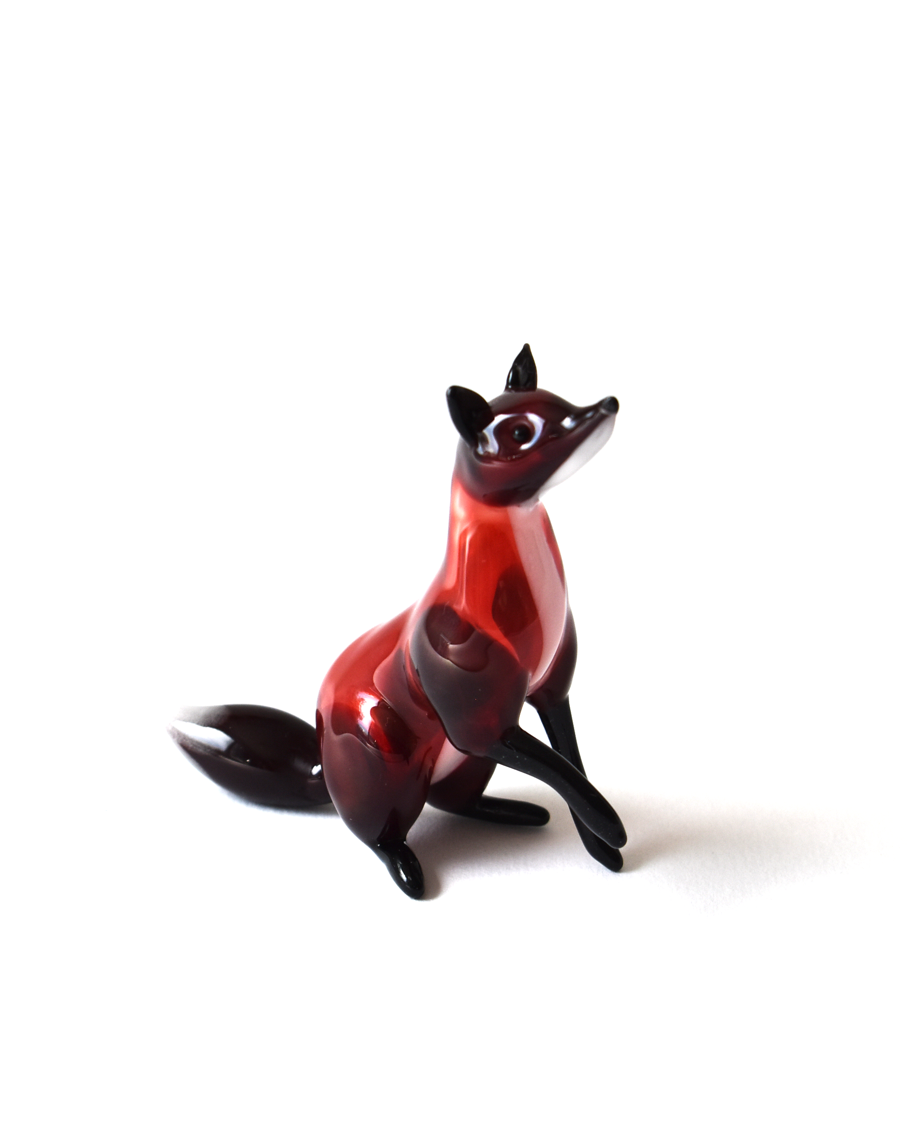 'Little Sitting Fox' Glass Sculpture