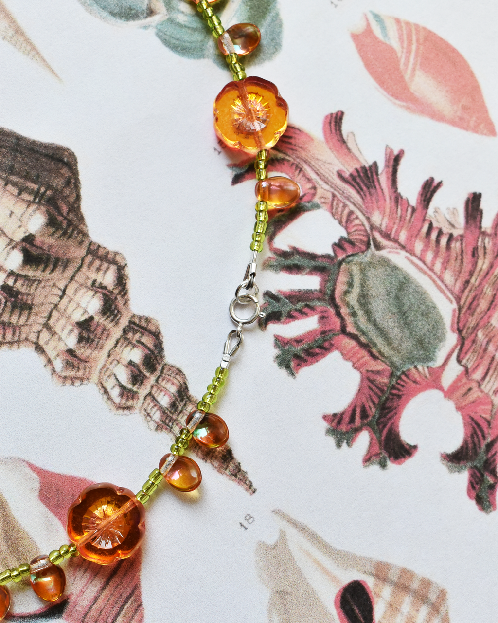 'Tangerine Bloom' Bead Necklace