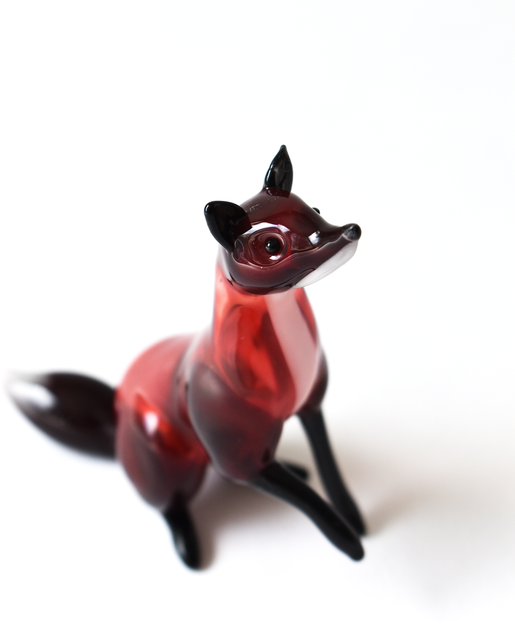 'Little Sitting Fox' Glass Sculpture