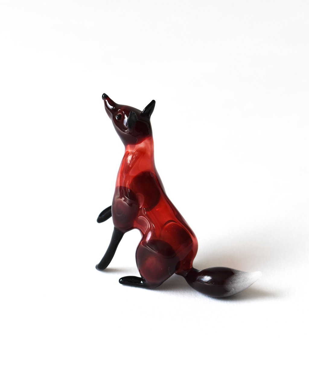 'Little Sitting Fox' Glass Sculpture