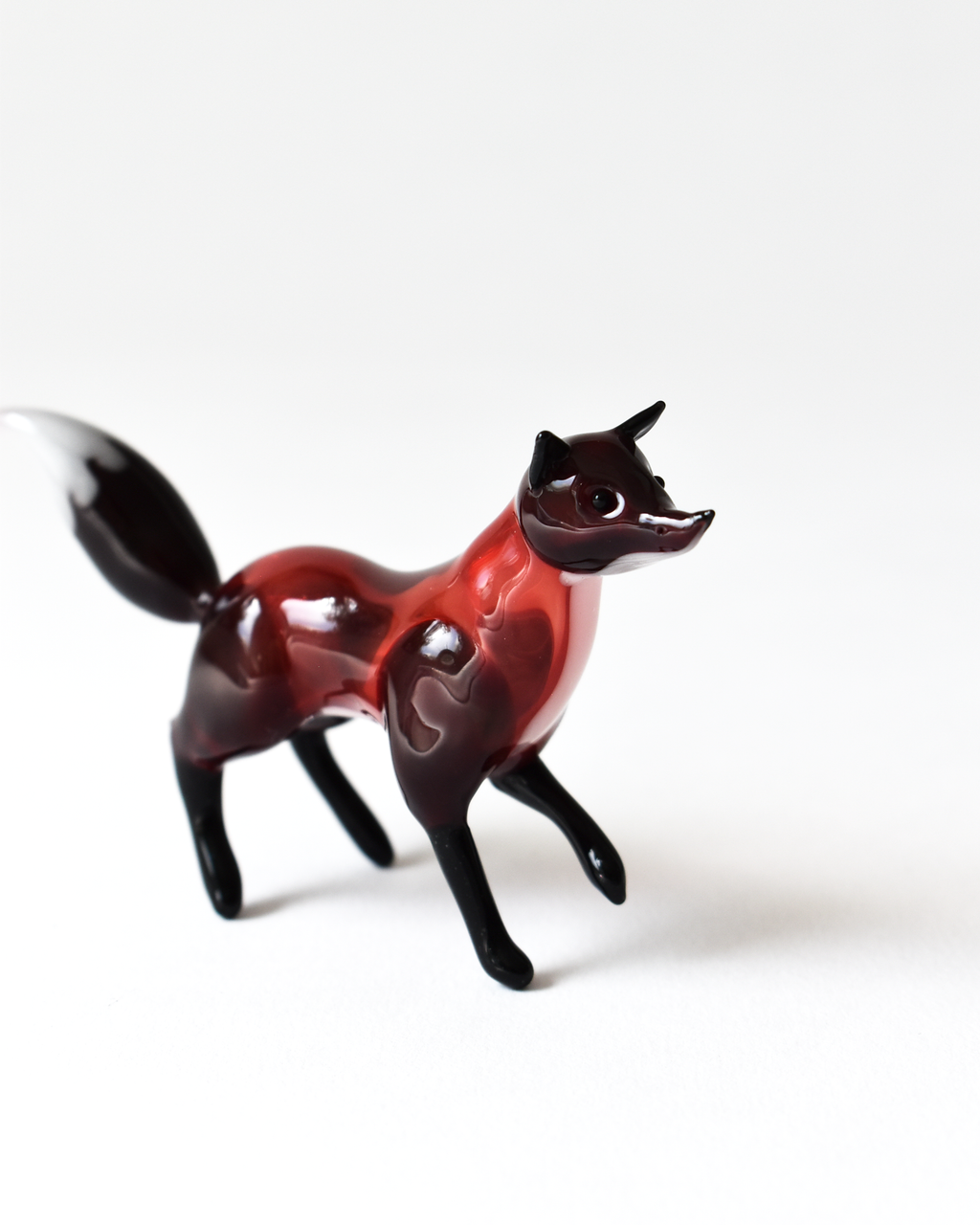 'Inquisitive Little Fox' Glass Sculpture