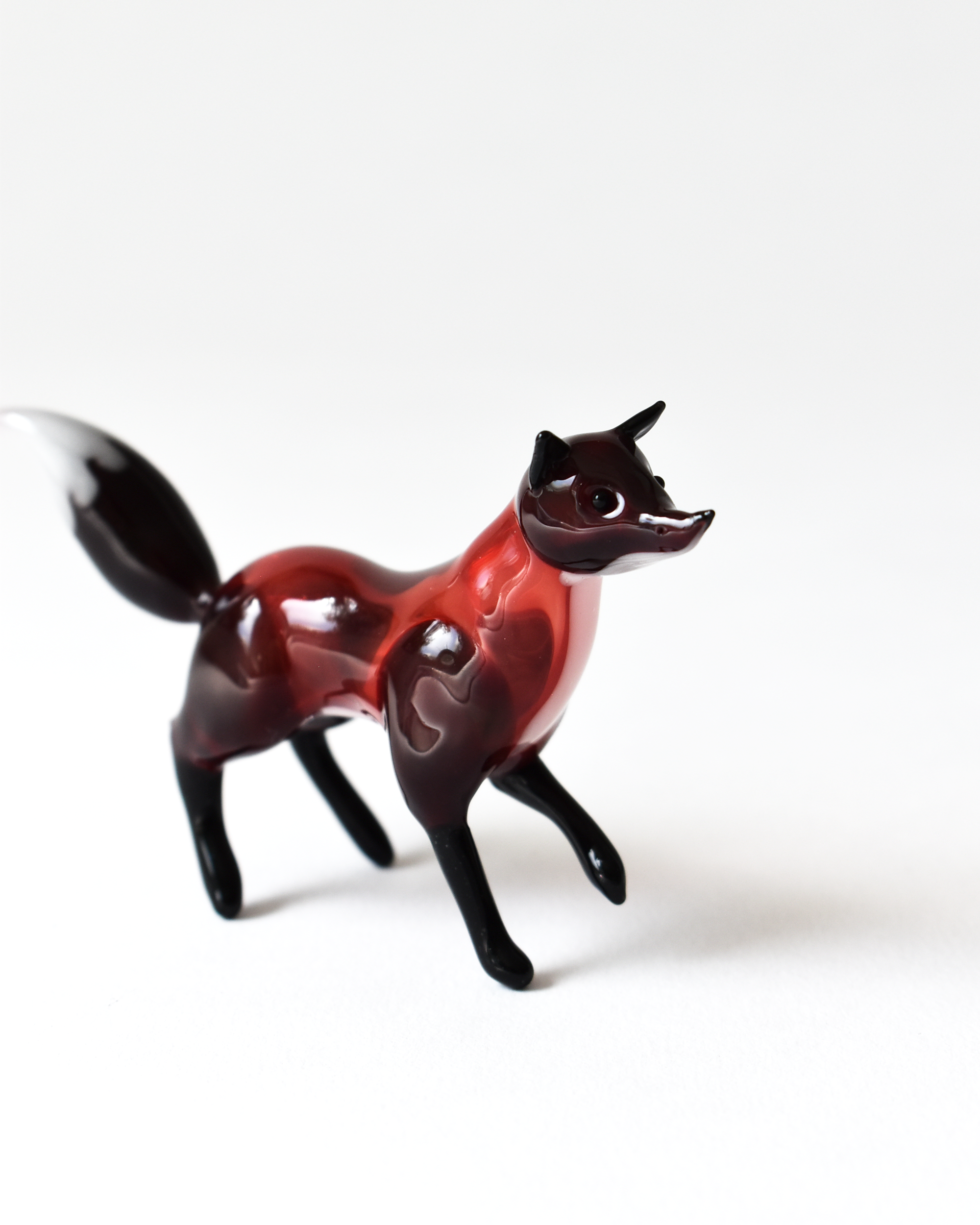 'Inquisitive Little Fox' Glass Sculpture