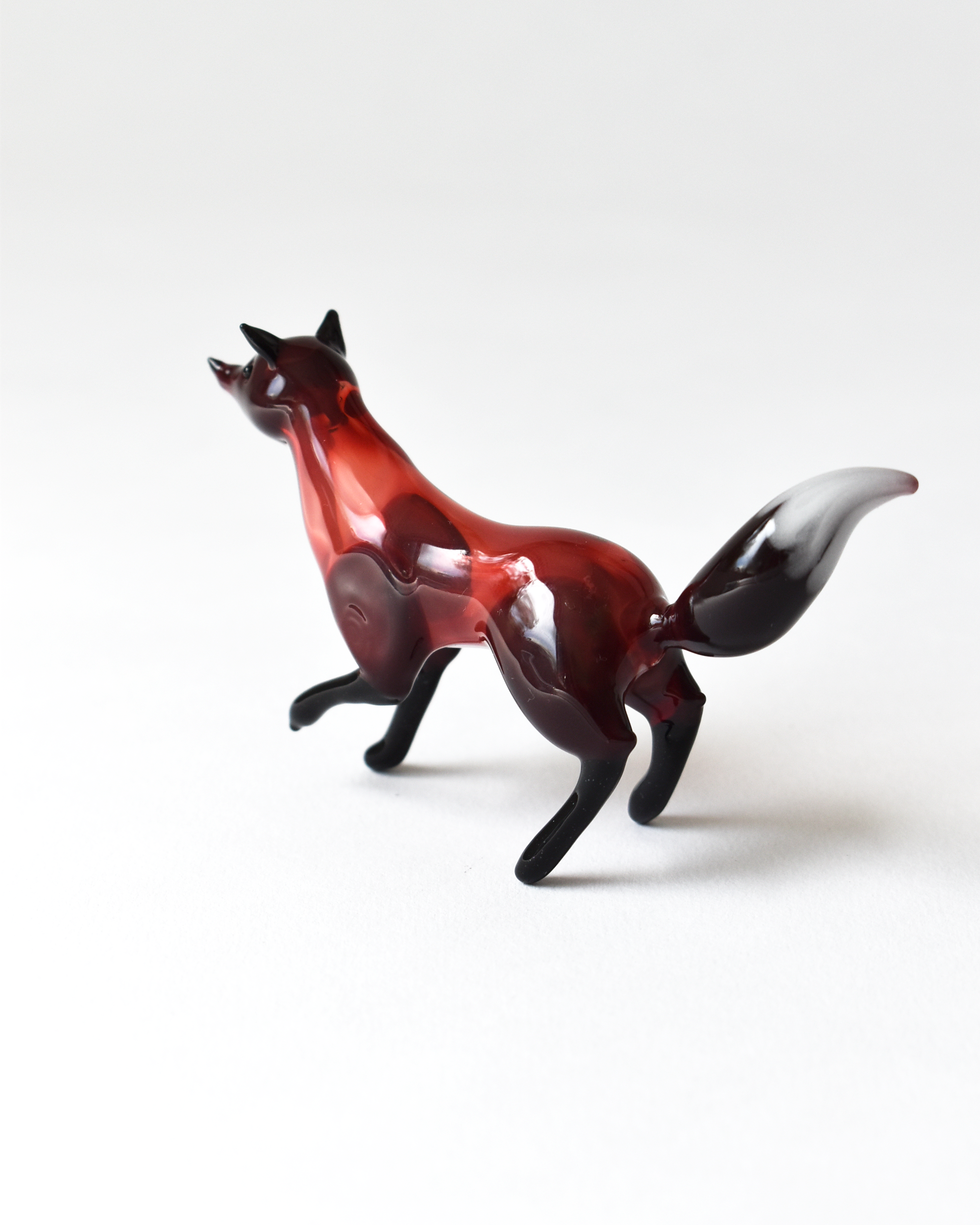'Inquisitive Little Fox' Glass Sculpture