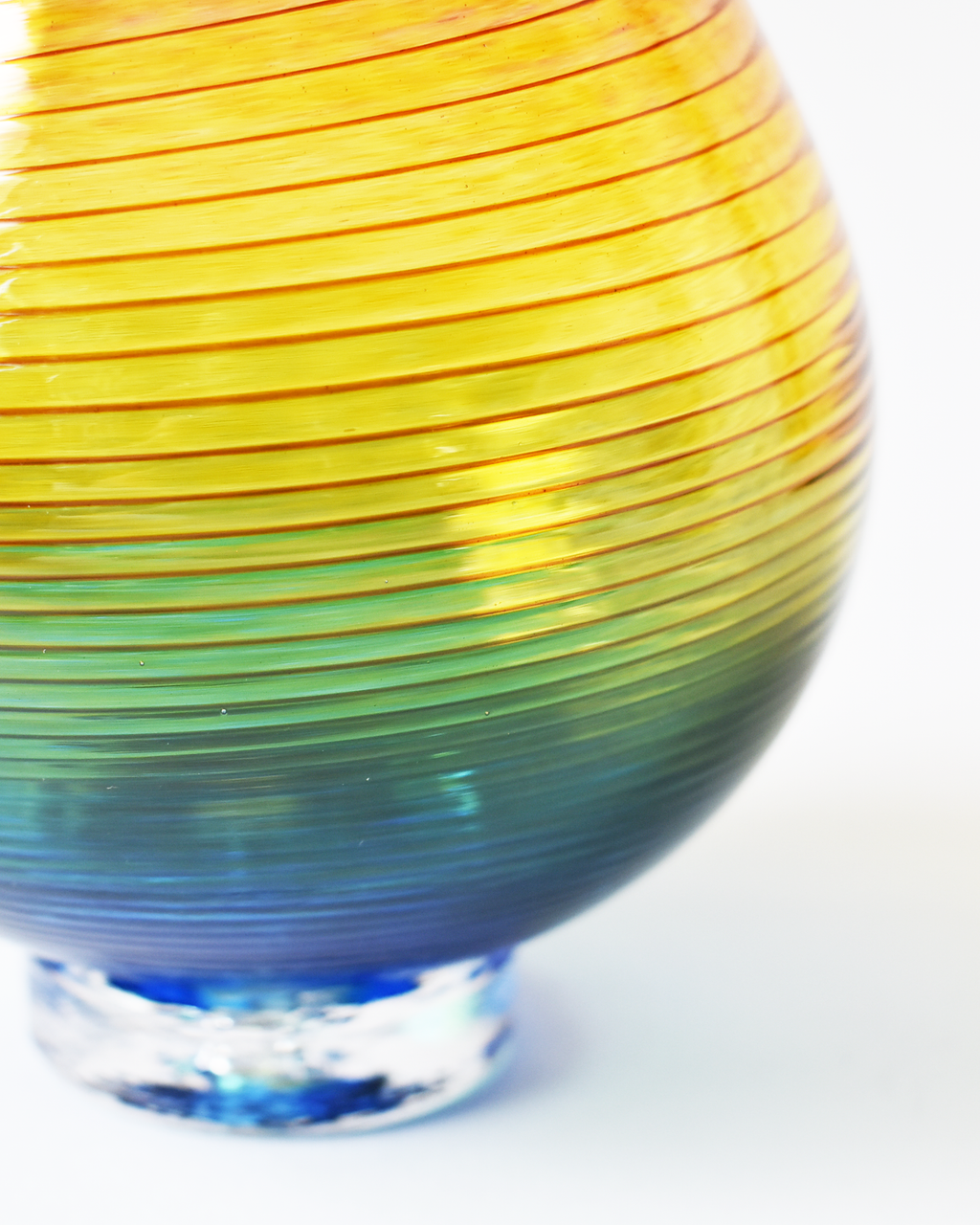 Small Round 'Carousel' Rainbow Blown Glass Vase
